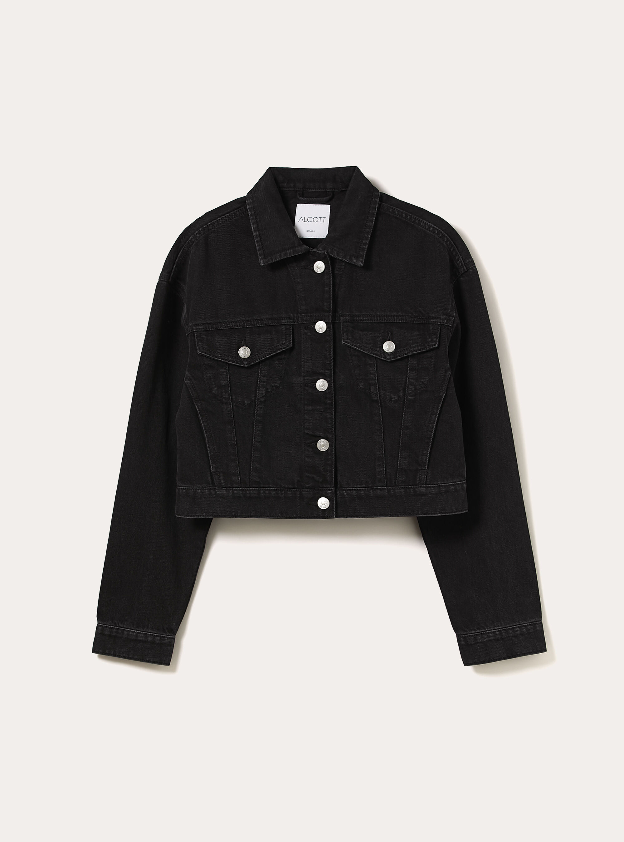 Giubbotto in denim colorato, BK1 BLACK