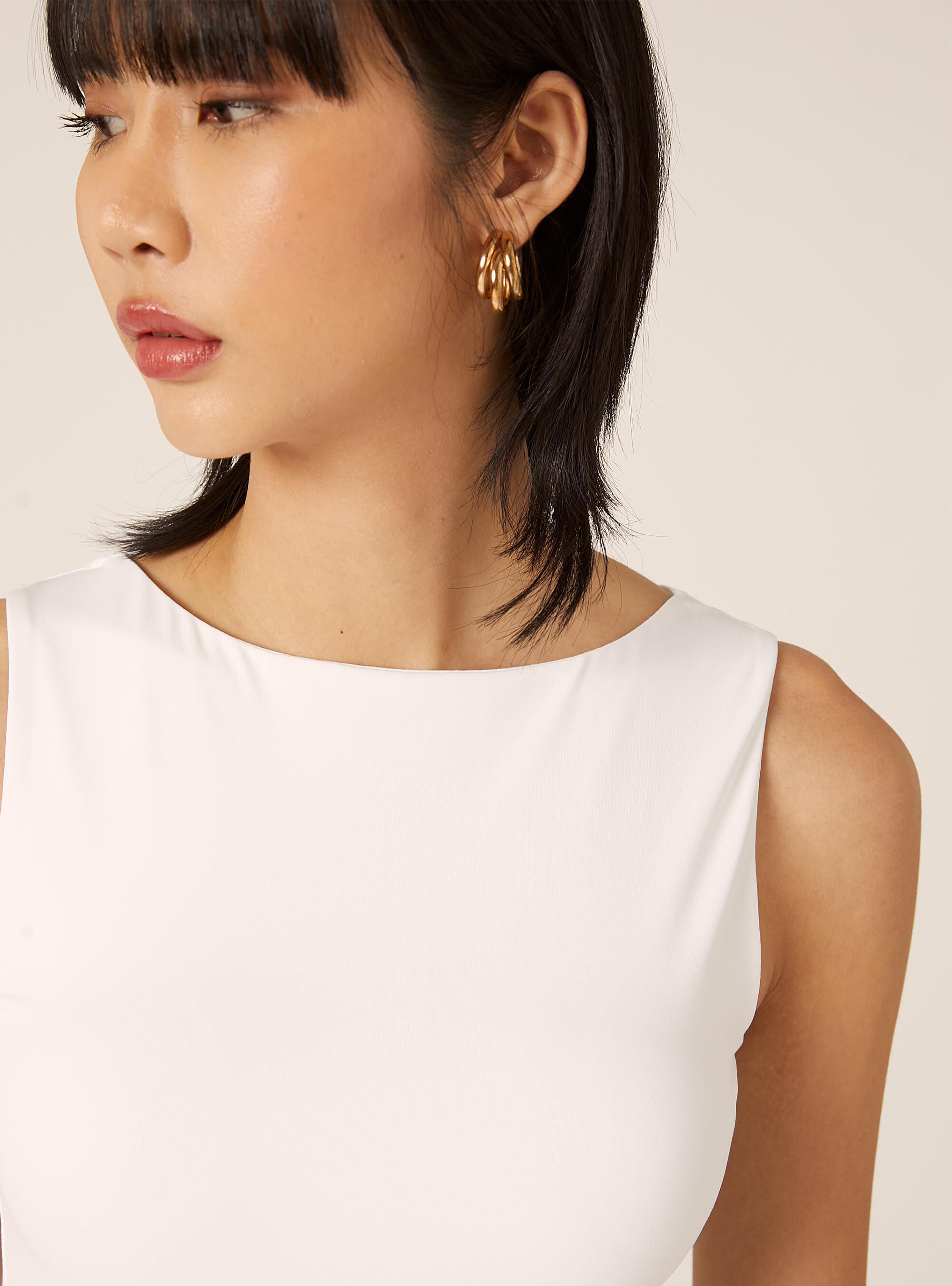 Body con scollo a barchetta, WH3 WHITE