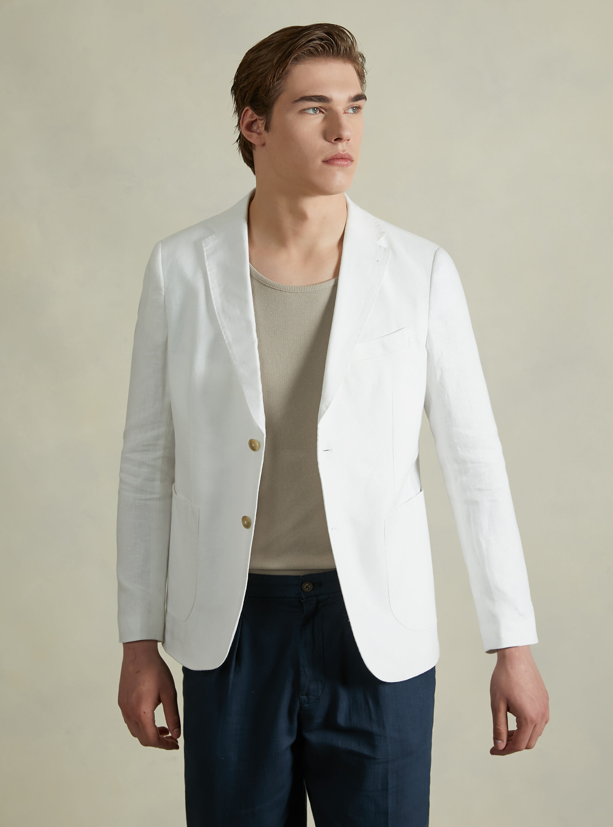 Giacca in puro lino, WH1 OFF WHITE