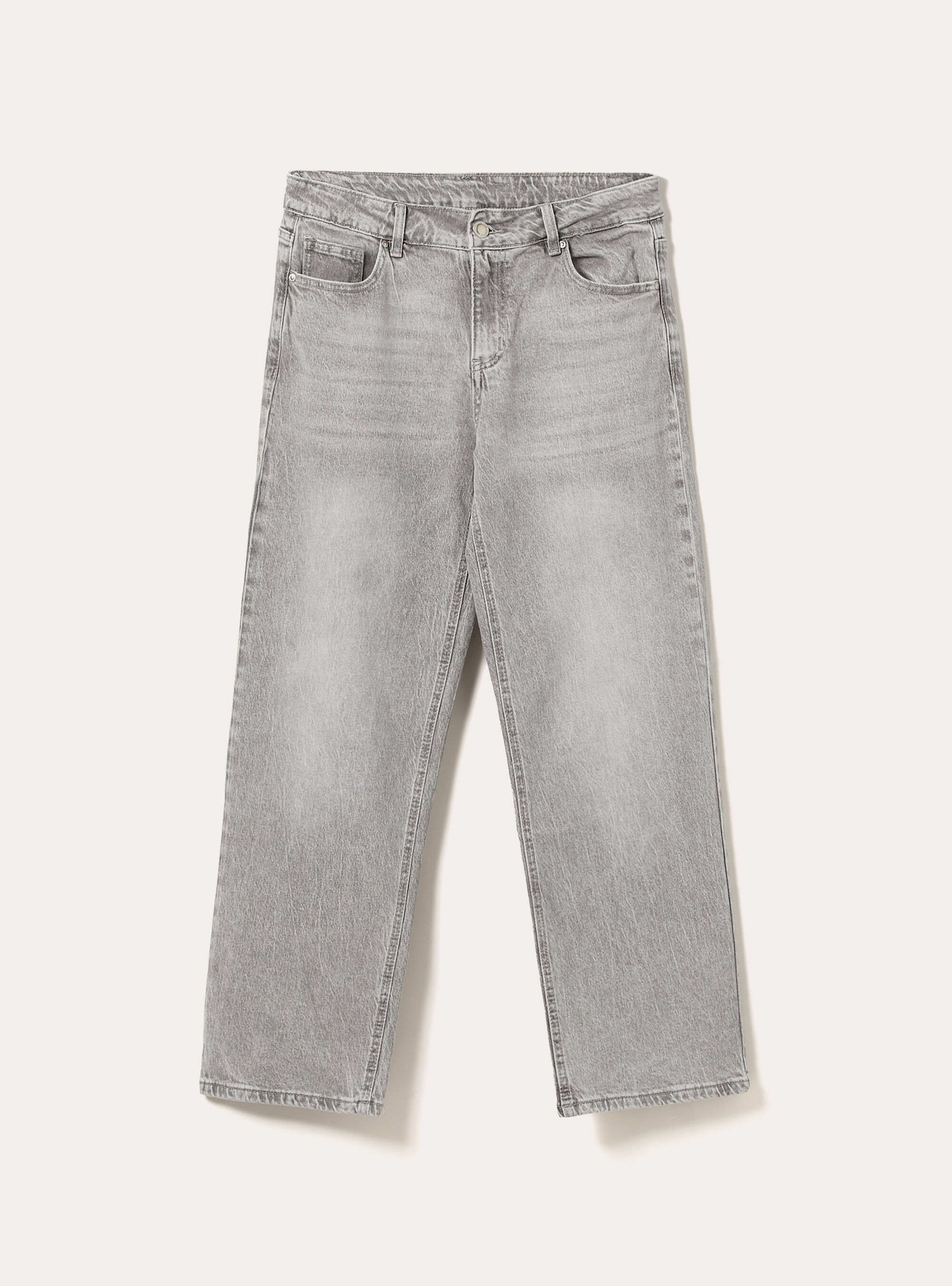 Jeans mit geradem Schnitt und Schleifen, D00G GREY