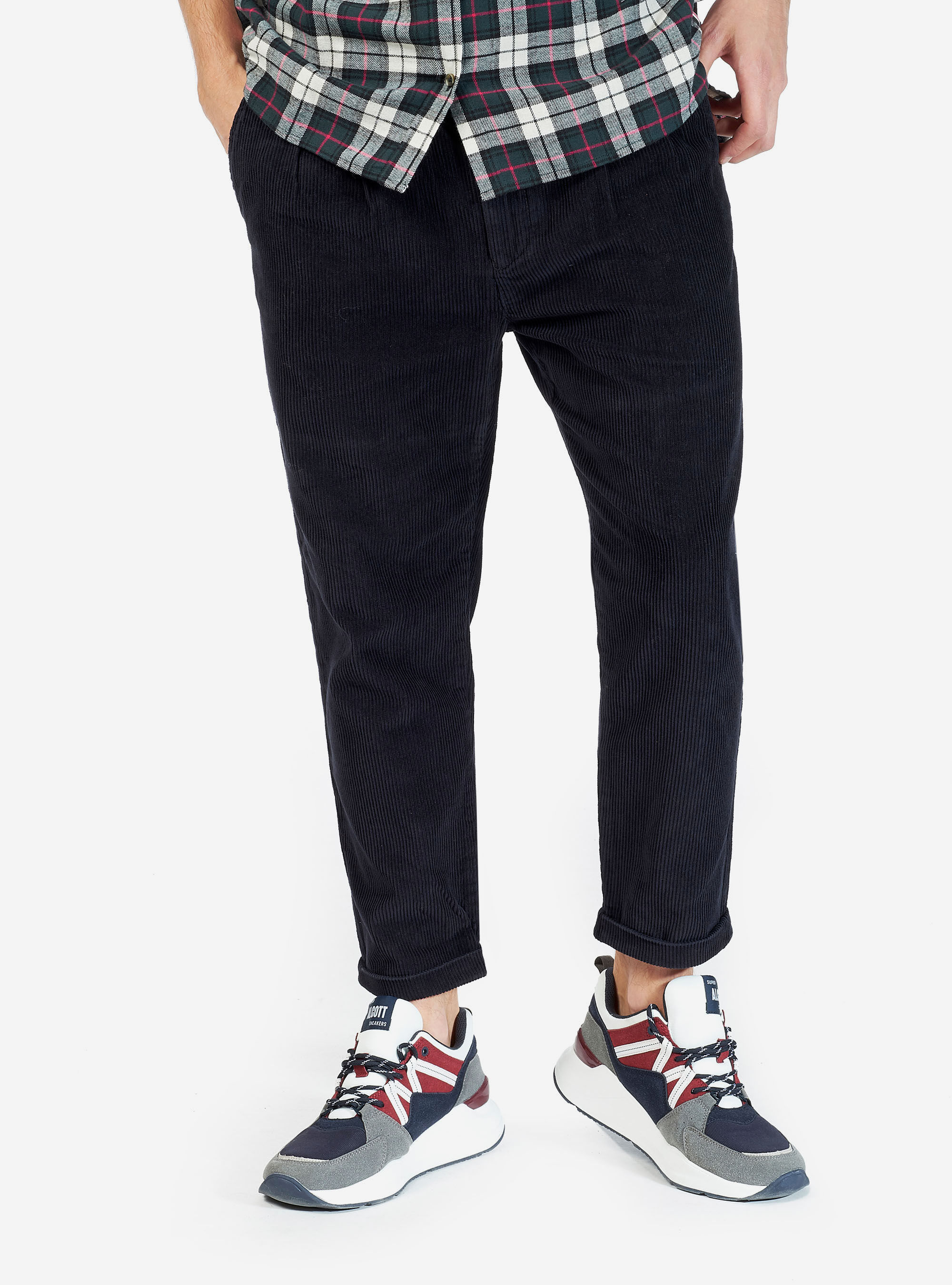 VELVET TROUSERS, BLUE NAVY