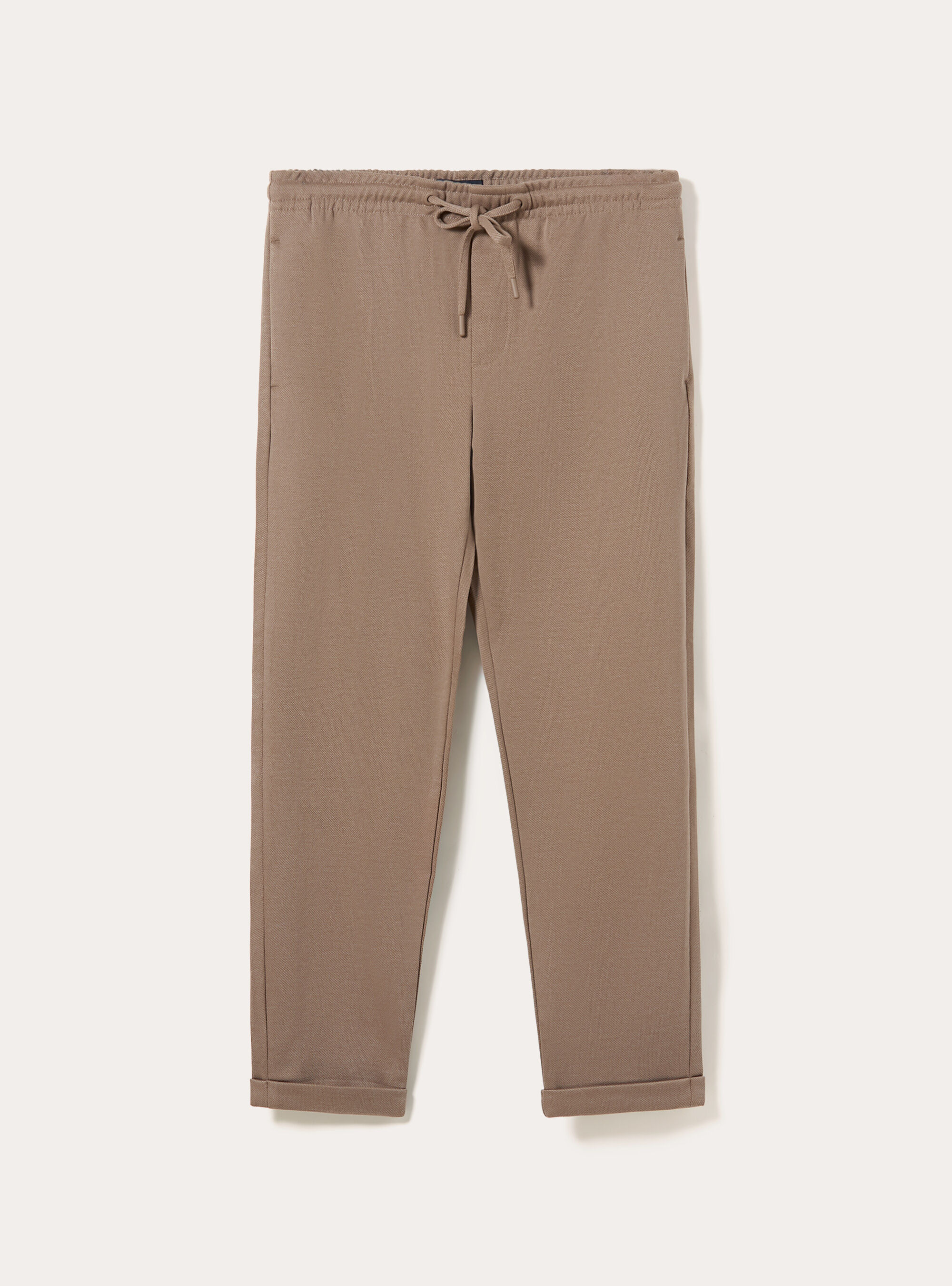Pantaloni con vita jogger honeycomb, MARRONE CHIARO