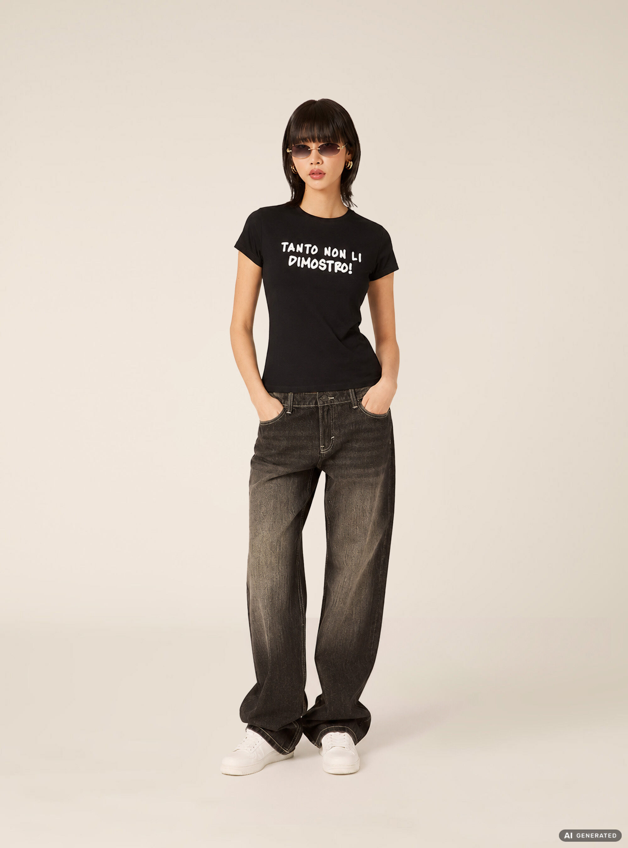 T-shirt regular con stampa "tanto non li dimostro"