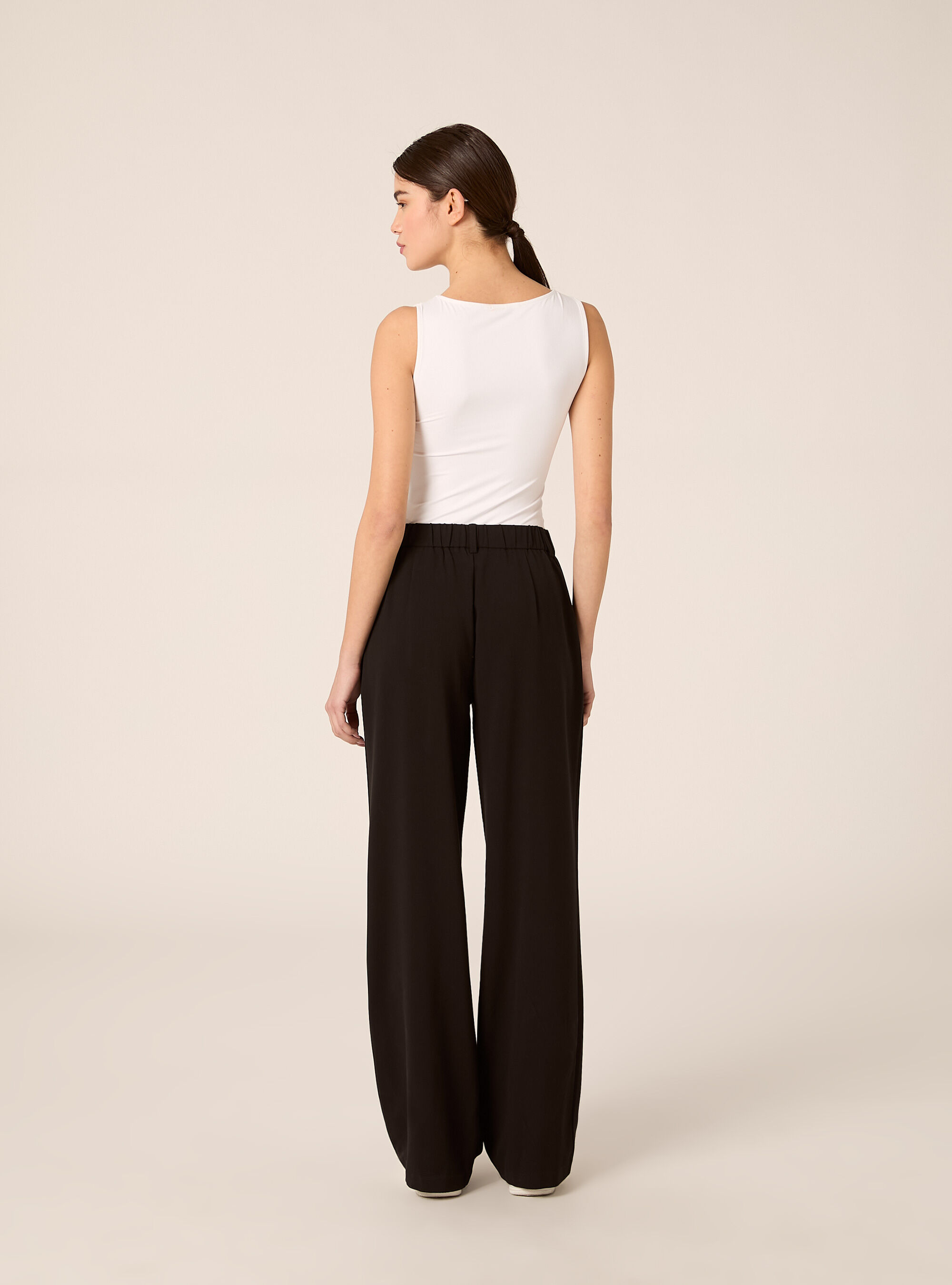 Straight tailored trousers, BK1 BLACK