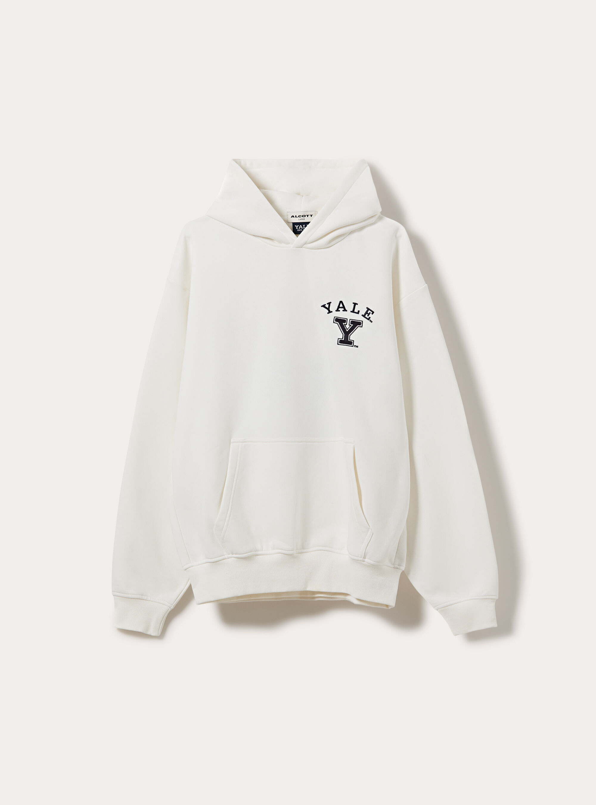 Felpa con cappuccio boxy licenza yale, WH2 WHITE