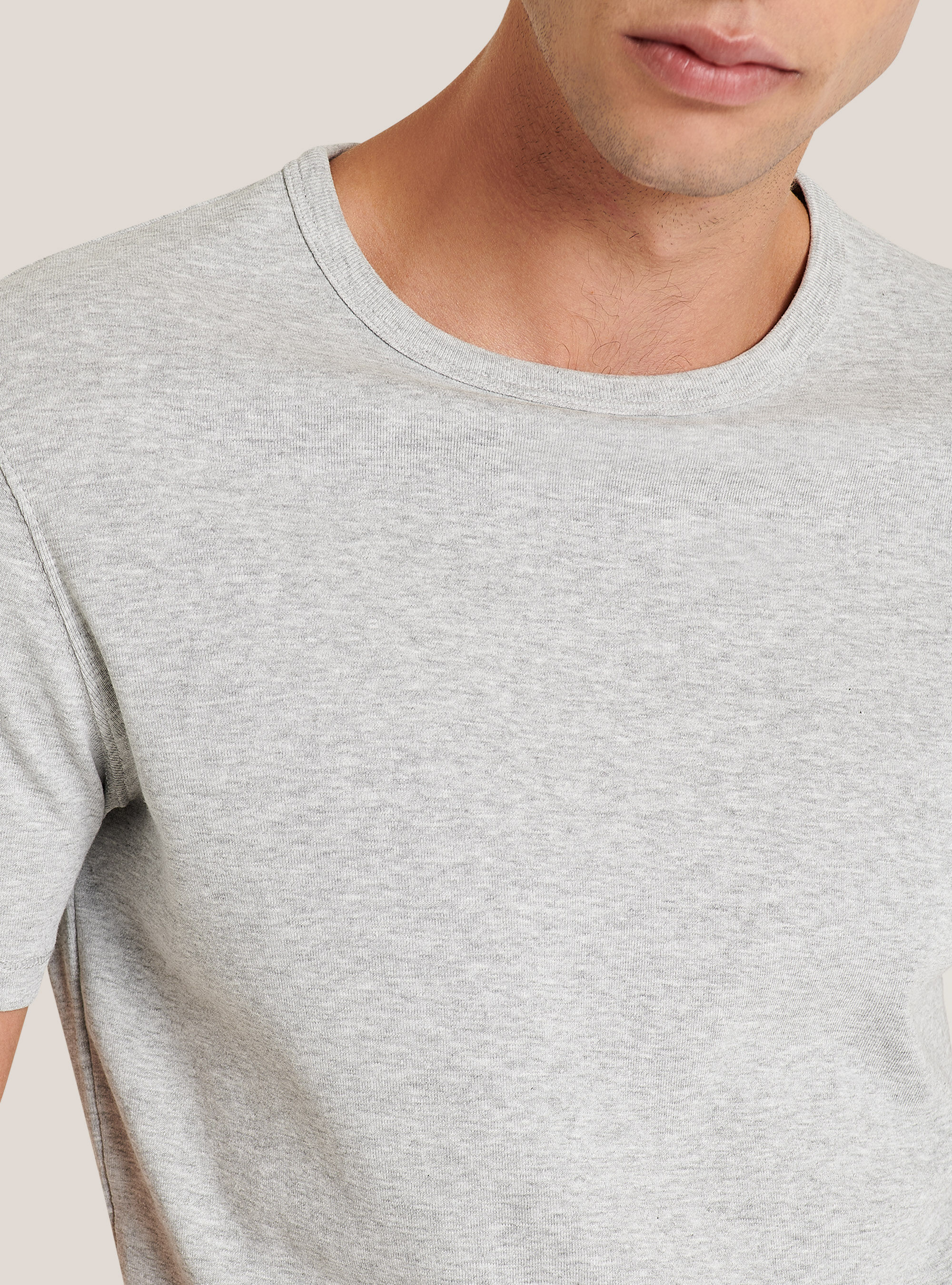 PRINTED T-SHIRT, LIGHT GREY MELANGE