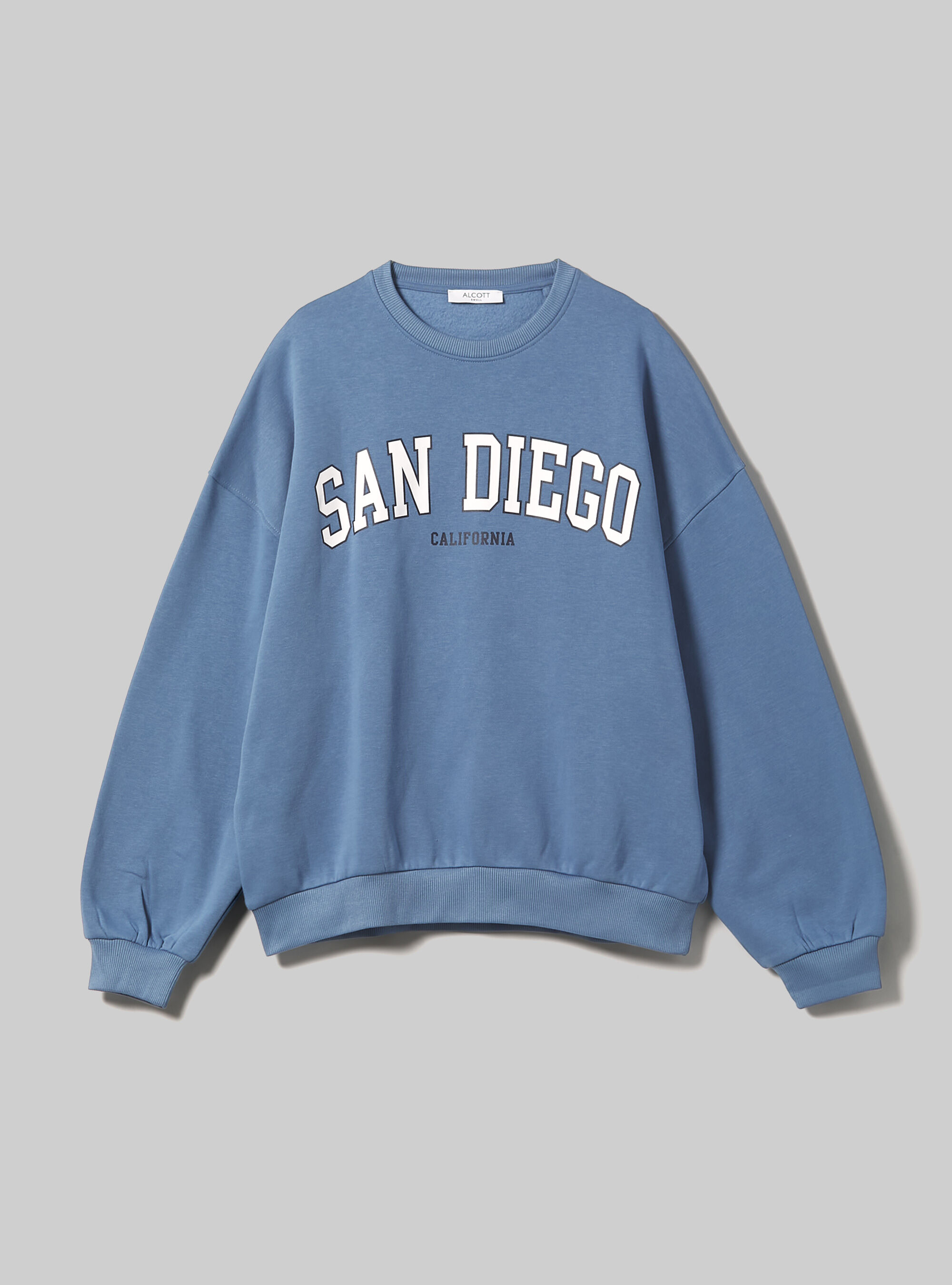 Crewneck college comfort fit sweatshirt, AZ2 AZZURRE MEDIUM