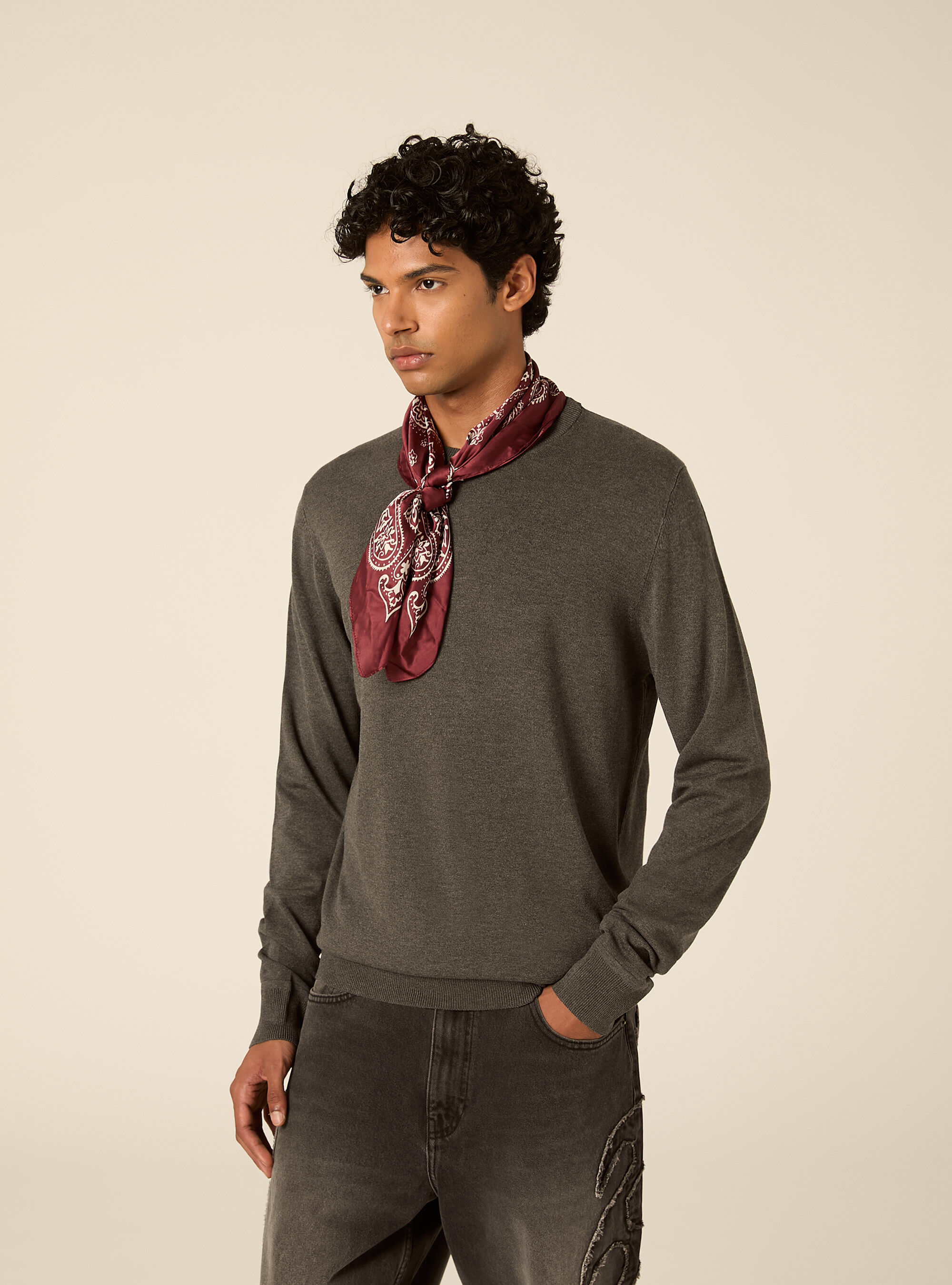 Pullover girocollo in viscosa