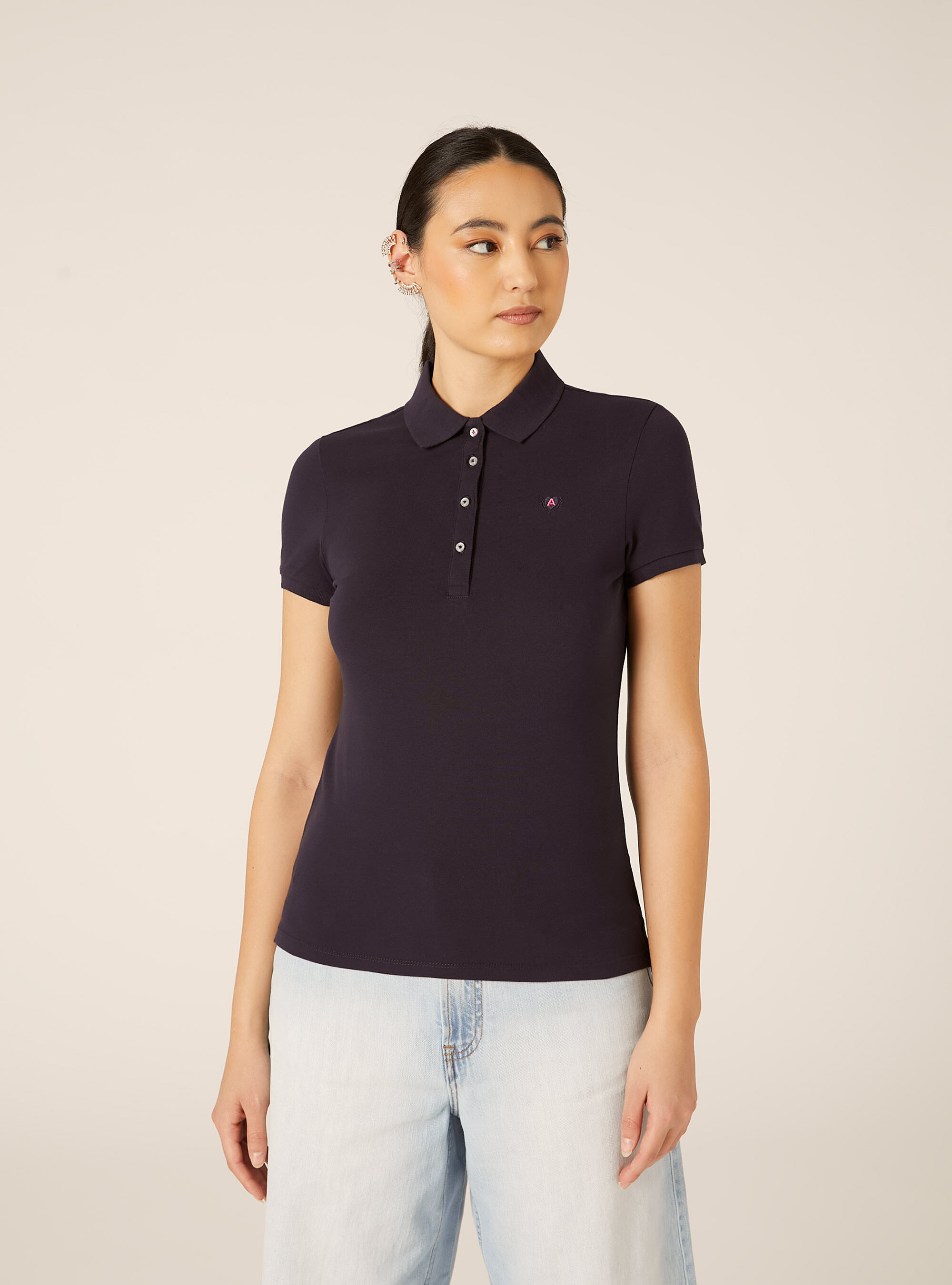 Polo Slim Fit avec Logo Brod&eacute;