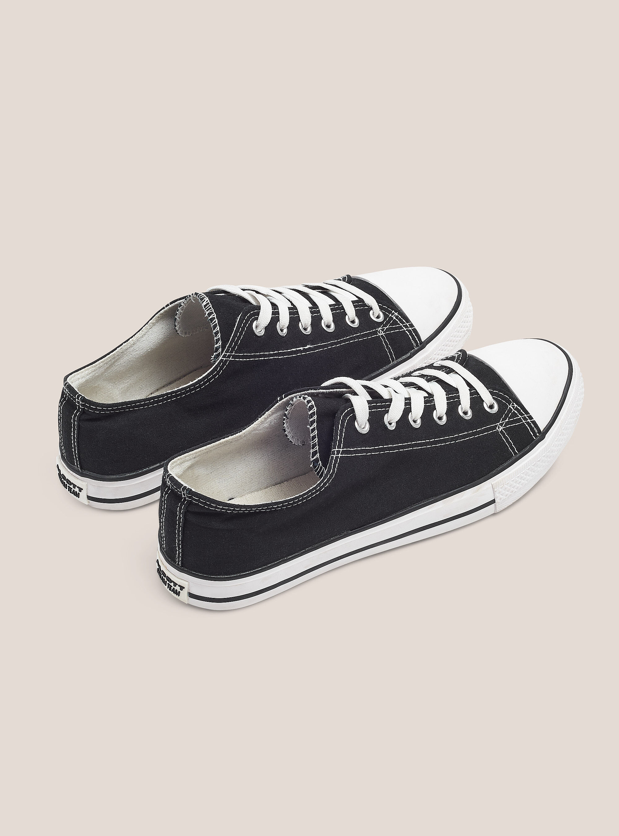 Sneakers bassa in tela, NEGRO