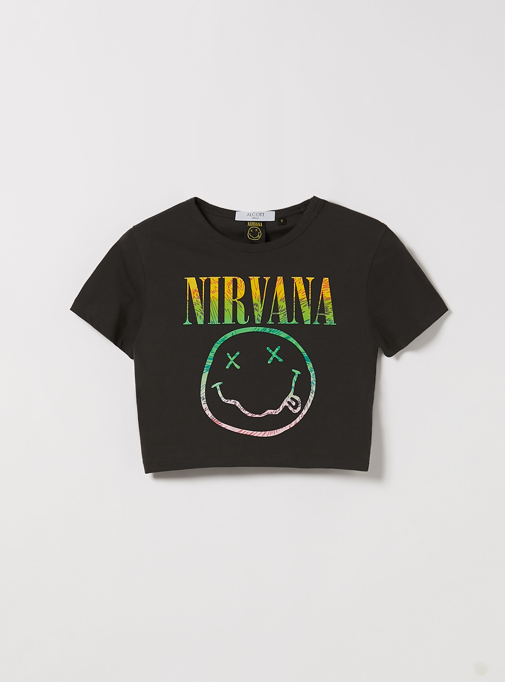 Nirvana / Alcott cropped T-shirt, BK3 BLACK CHARCOAL
