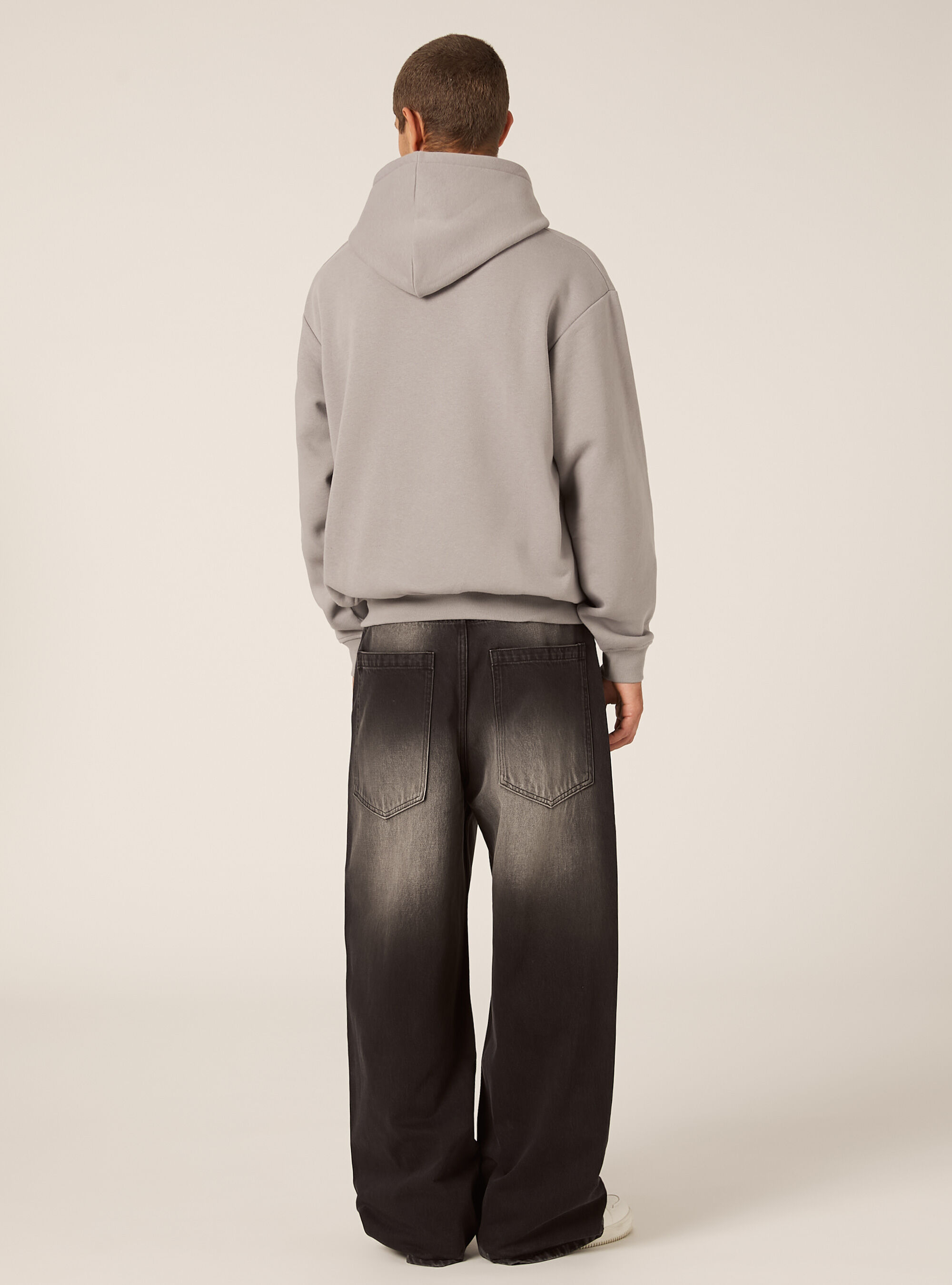 Sweat &agrave; capuche coupe boxy, GY2 GREY MEDIUM