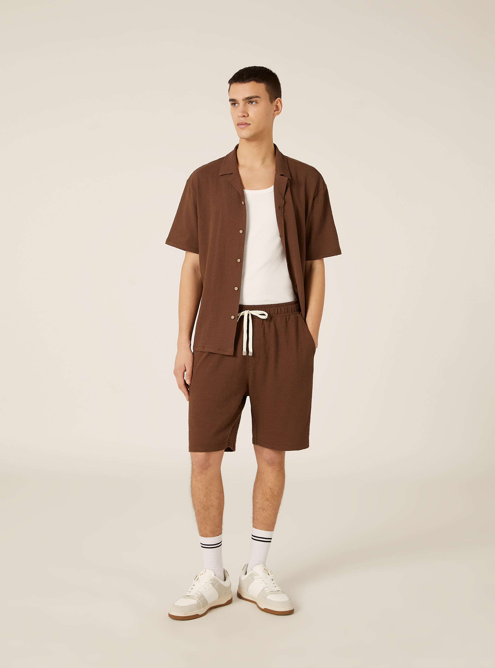 Bermuda in jersey texture regular fit