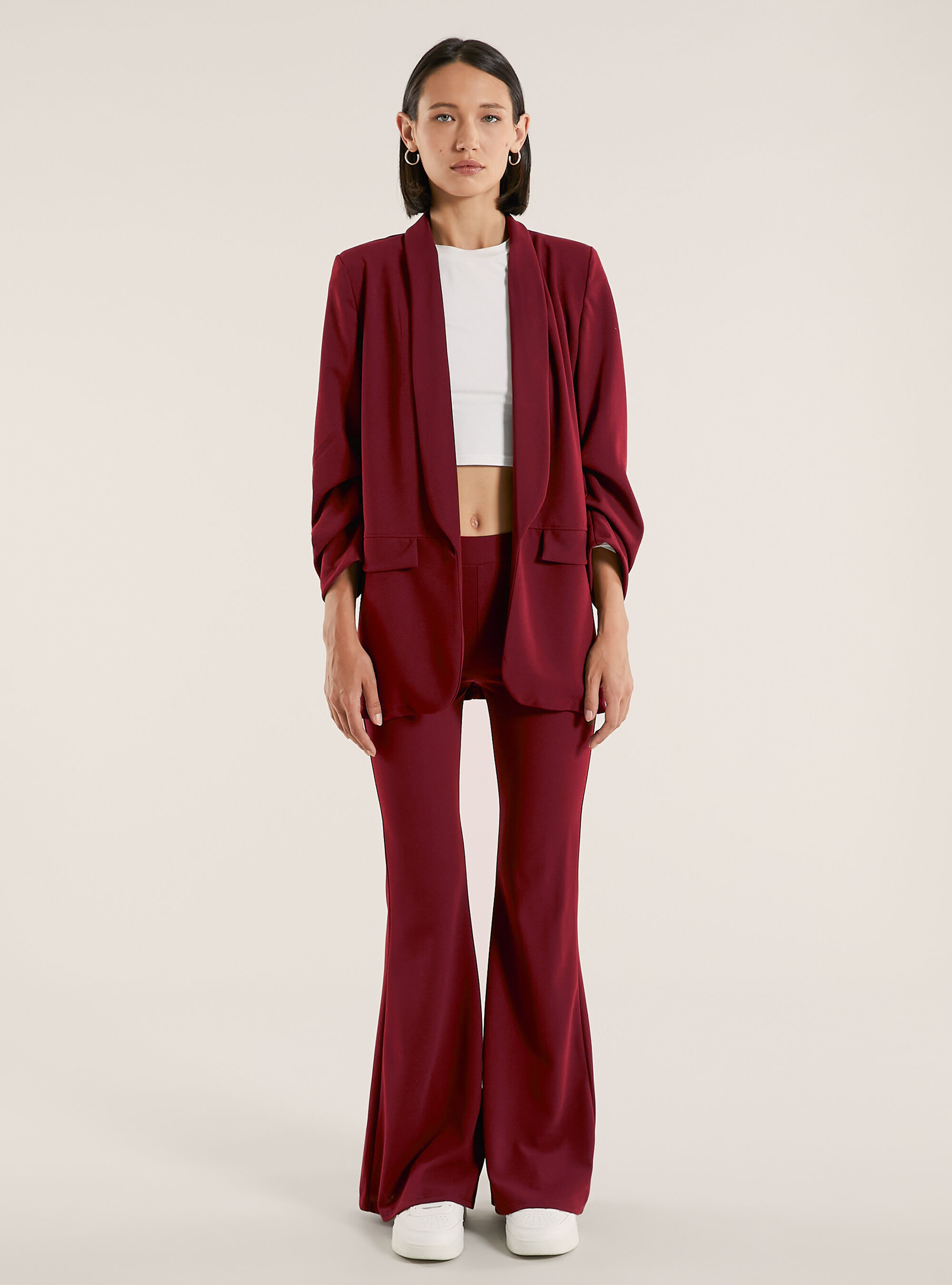 Pantaloni flare, BO1 BORDEAUX DARK