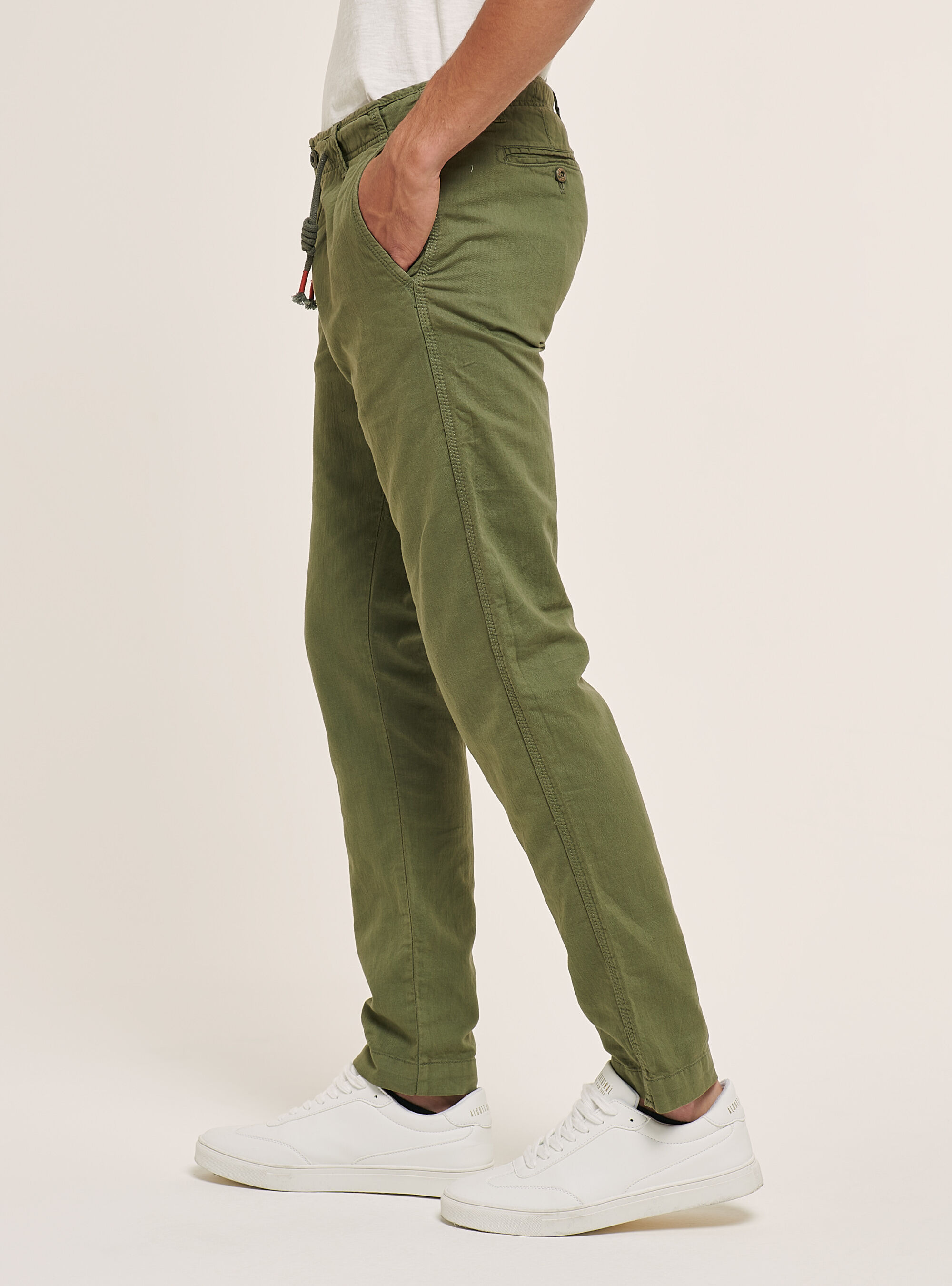 Chinos in misto lino con laccio in vita | Alcott | Pantaloni Uomo
