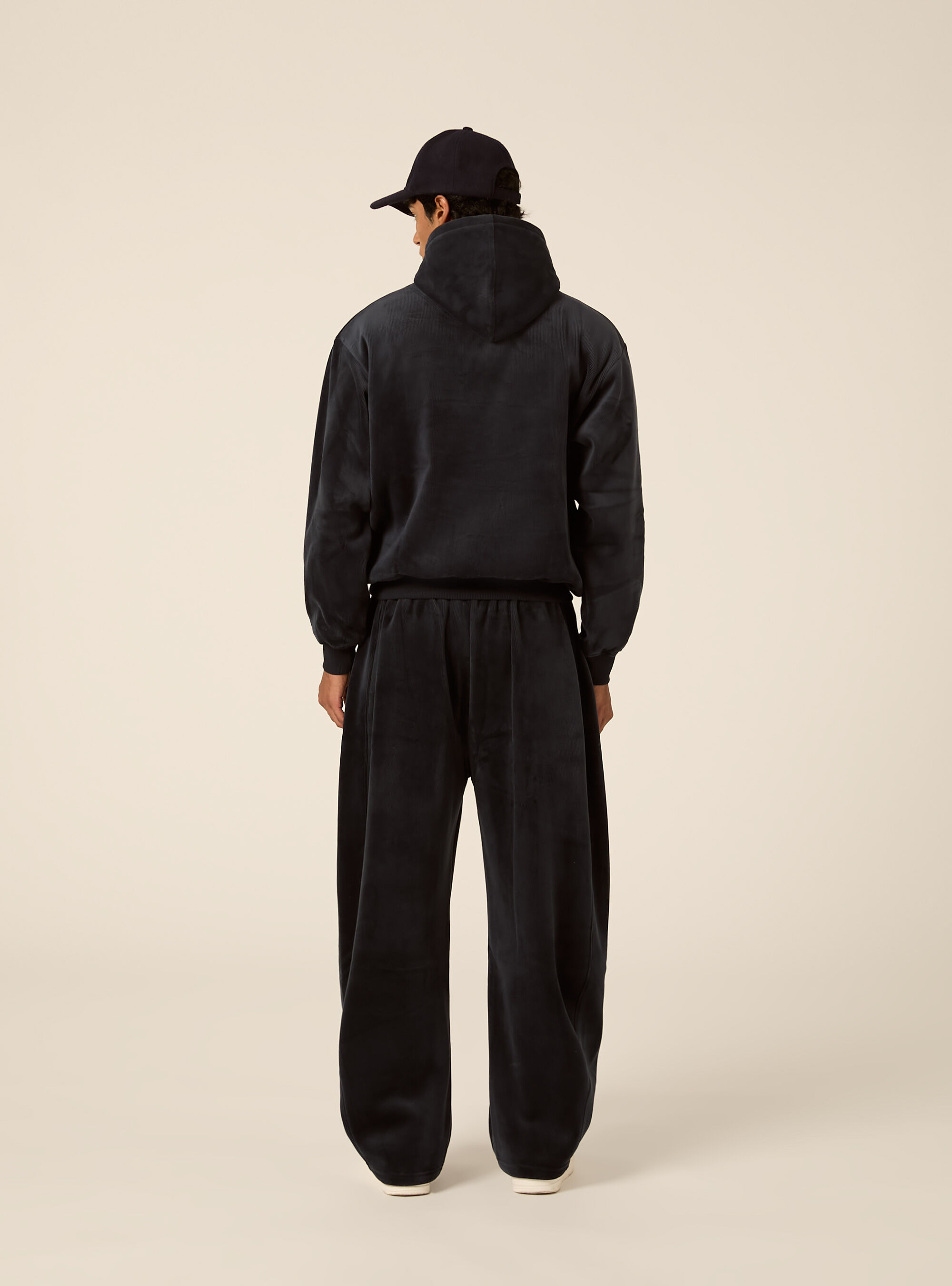 Sweat a capuche en velours cotele avec poche kangourou, NA2 NAVY MEDIUM