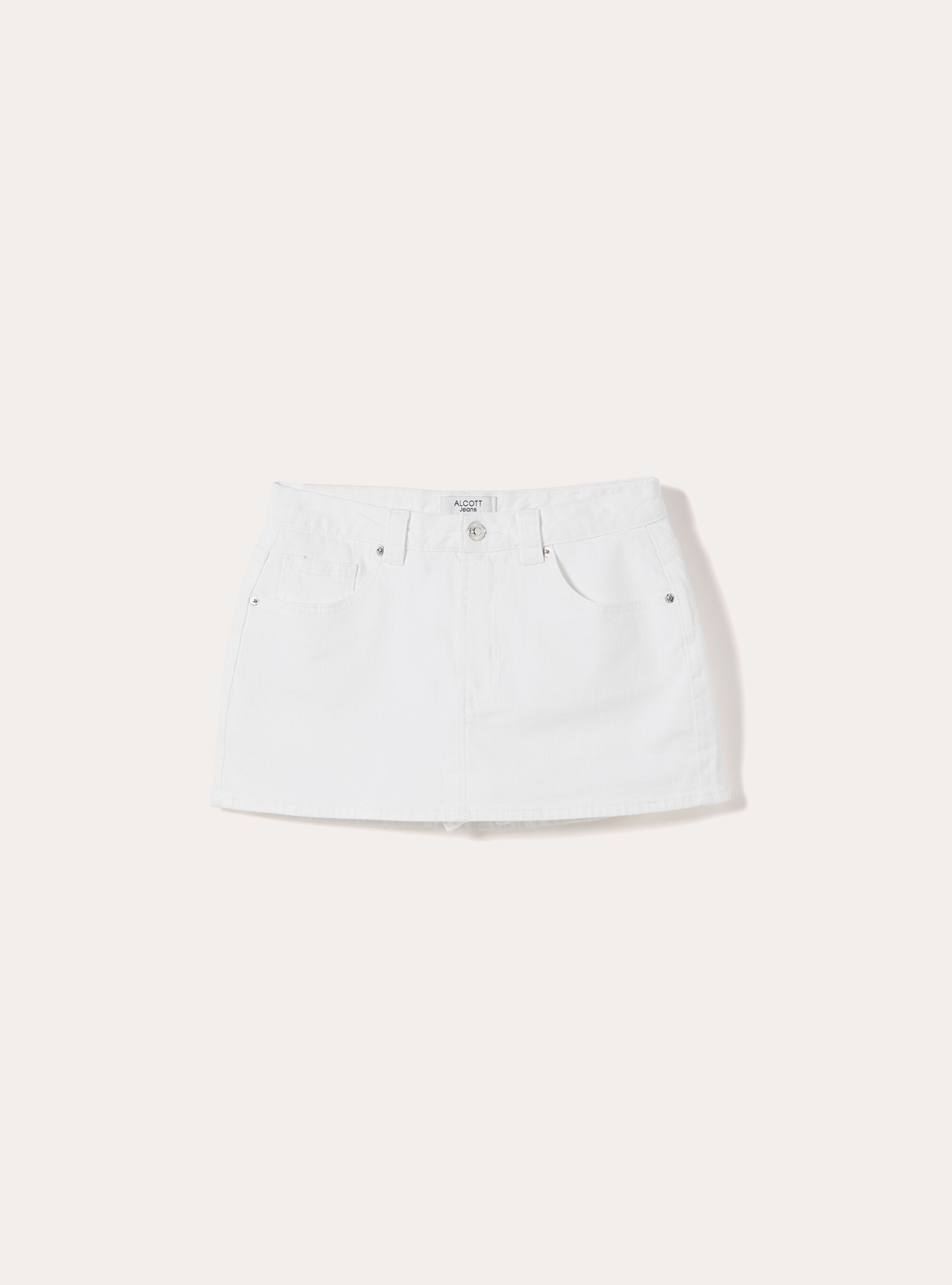 Five-Pocket Denim-Skort, D099 WHITE