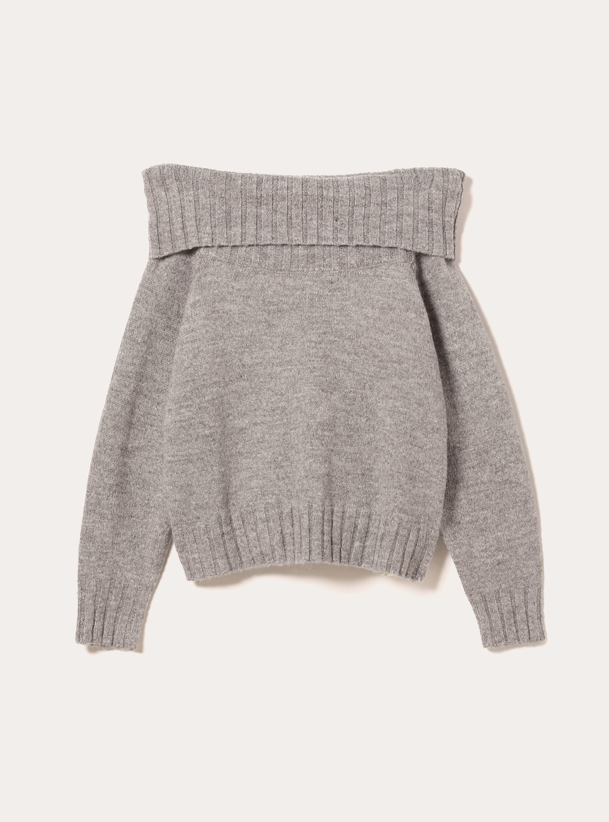 Maglia con spalle scoperte bardot, MGY2 GREY MEL MEDIUM