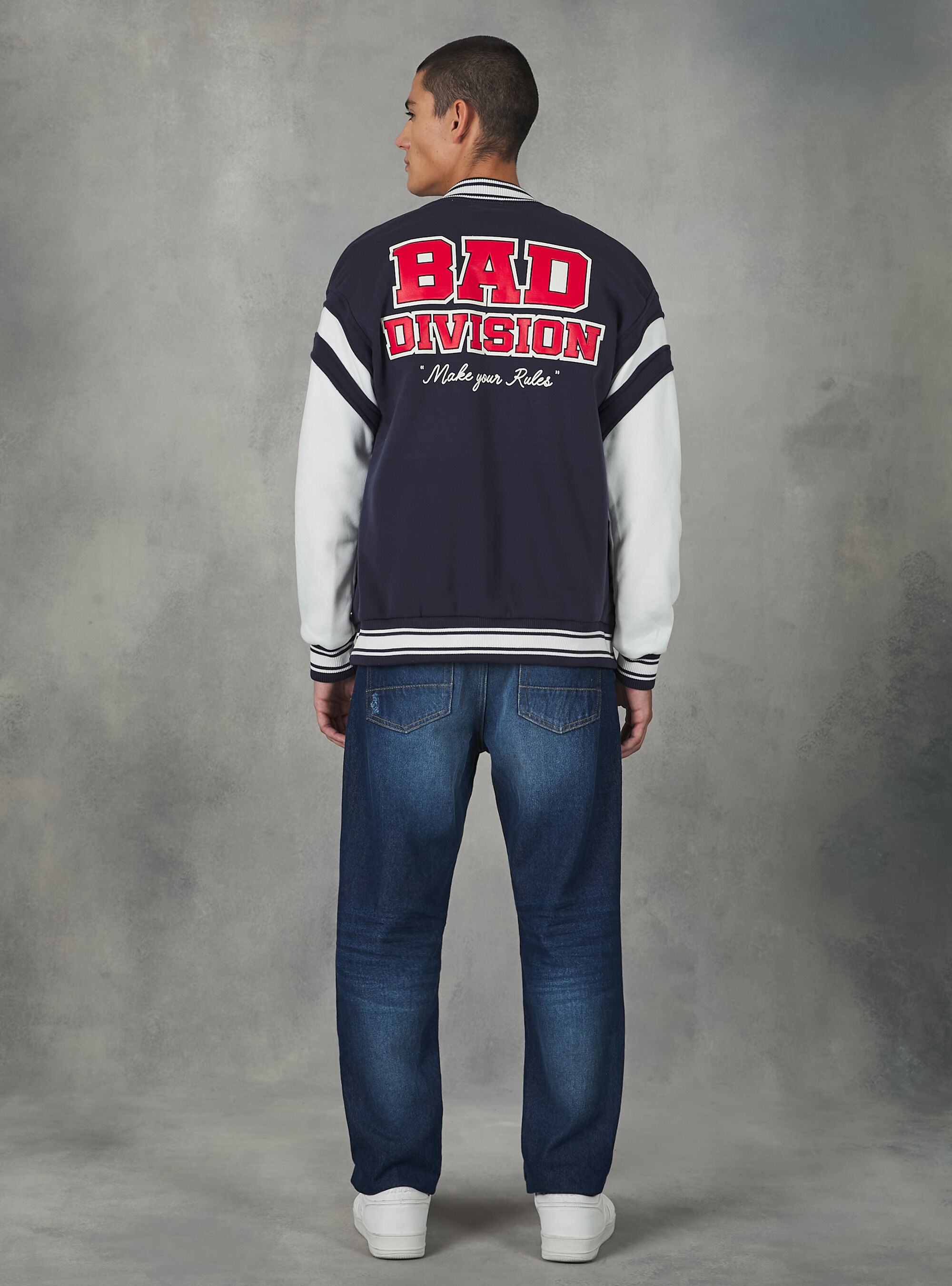 College Bomber Jacket with print, NA1 NAVY DARK