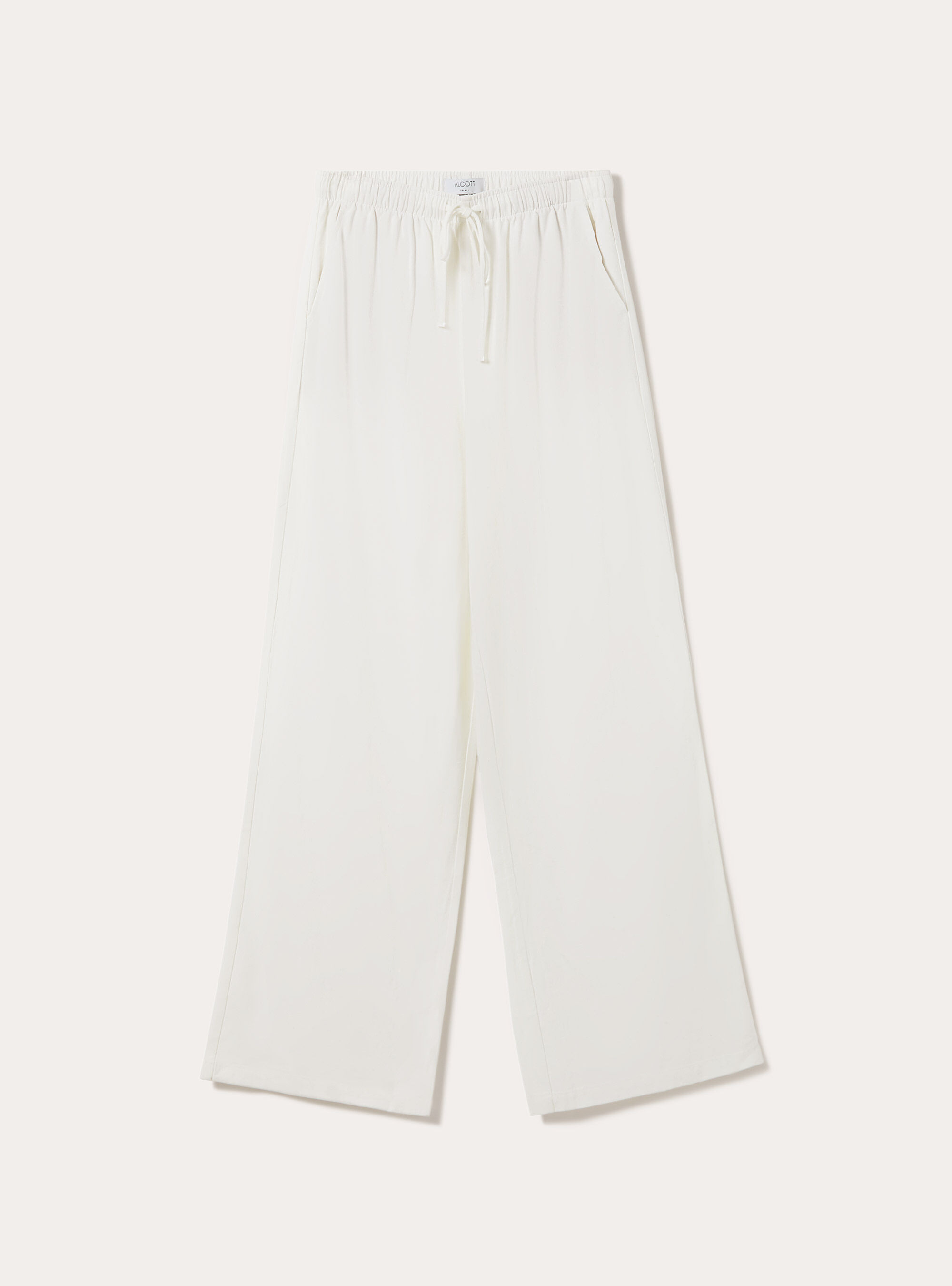 Linen blend palazzo trousers, WH2 WHITE