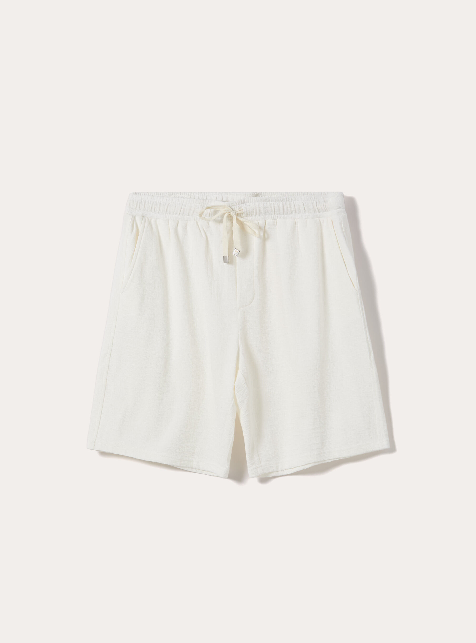 Bermuda in jersey texture regular fit, WH2 WHITE