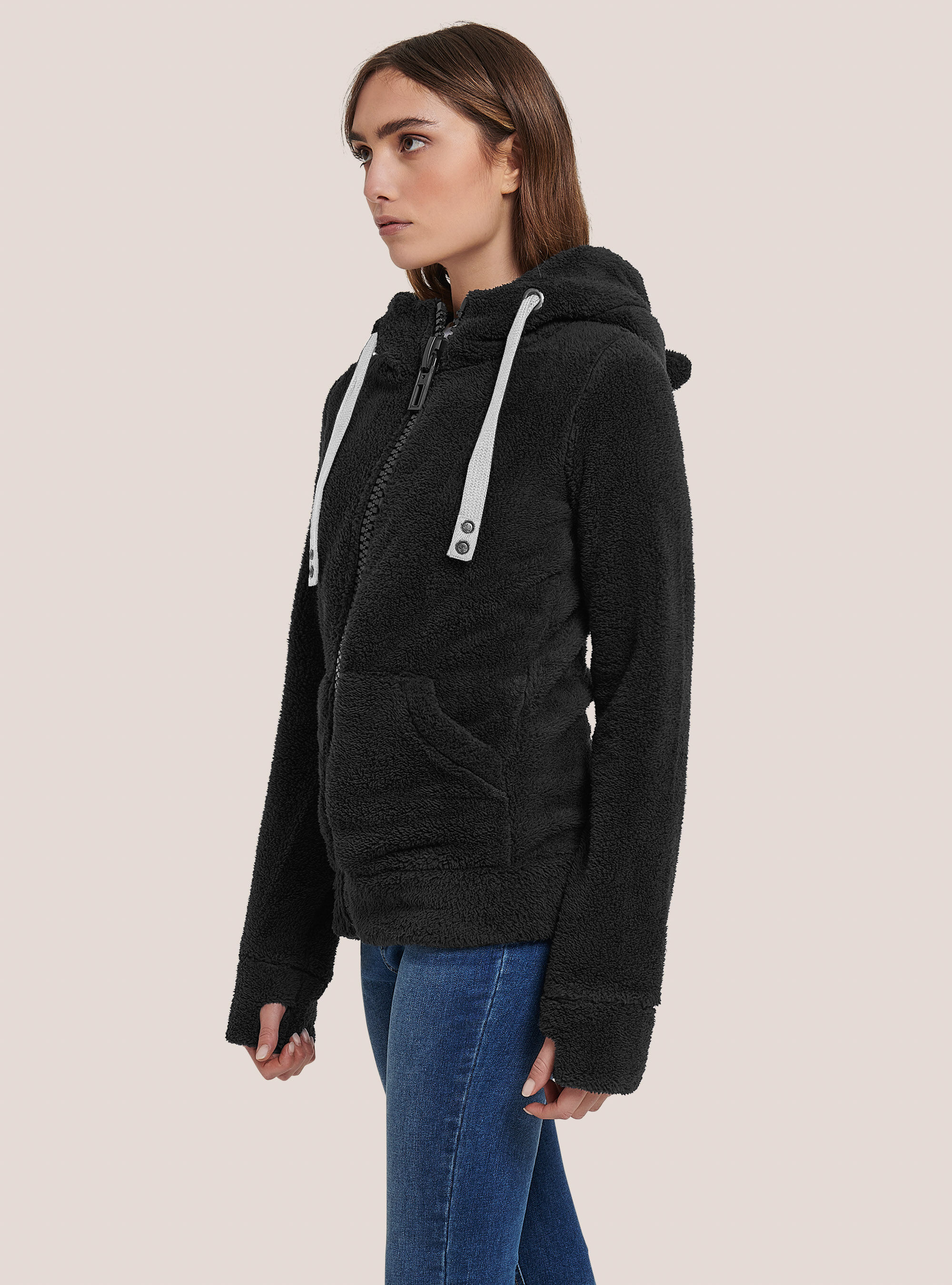 Felpa con zip maxi e cappuccio con orecchie Alcott Women s