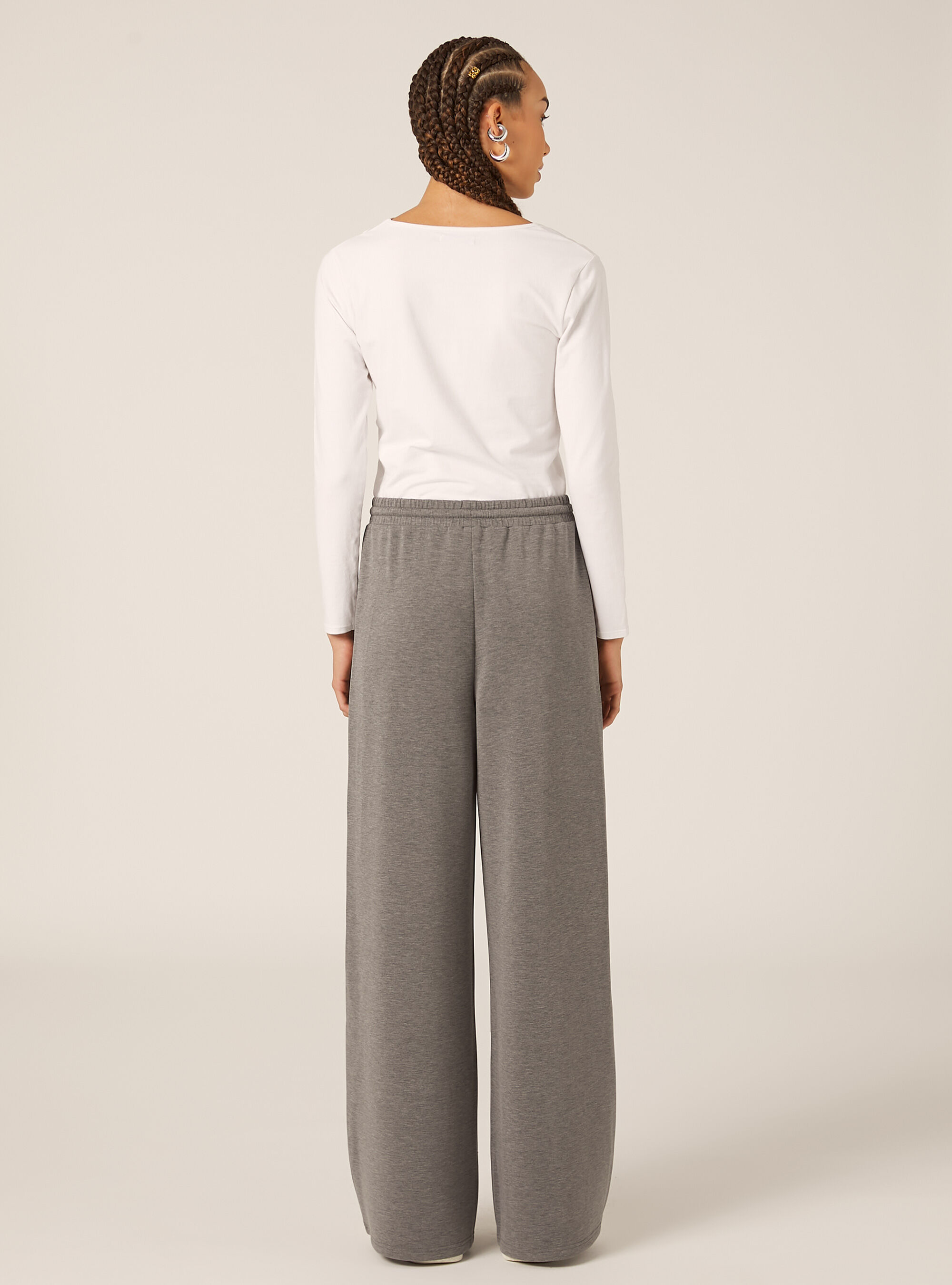 Soft touch wide leg joggers, MGY1 GREY MEL DARK