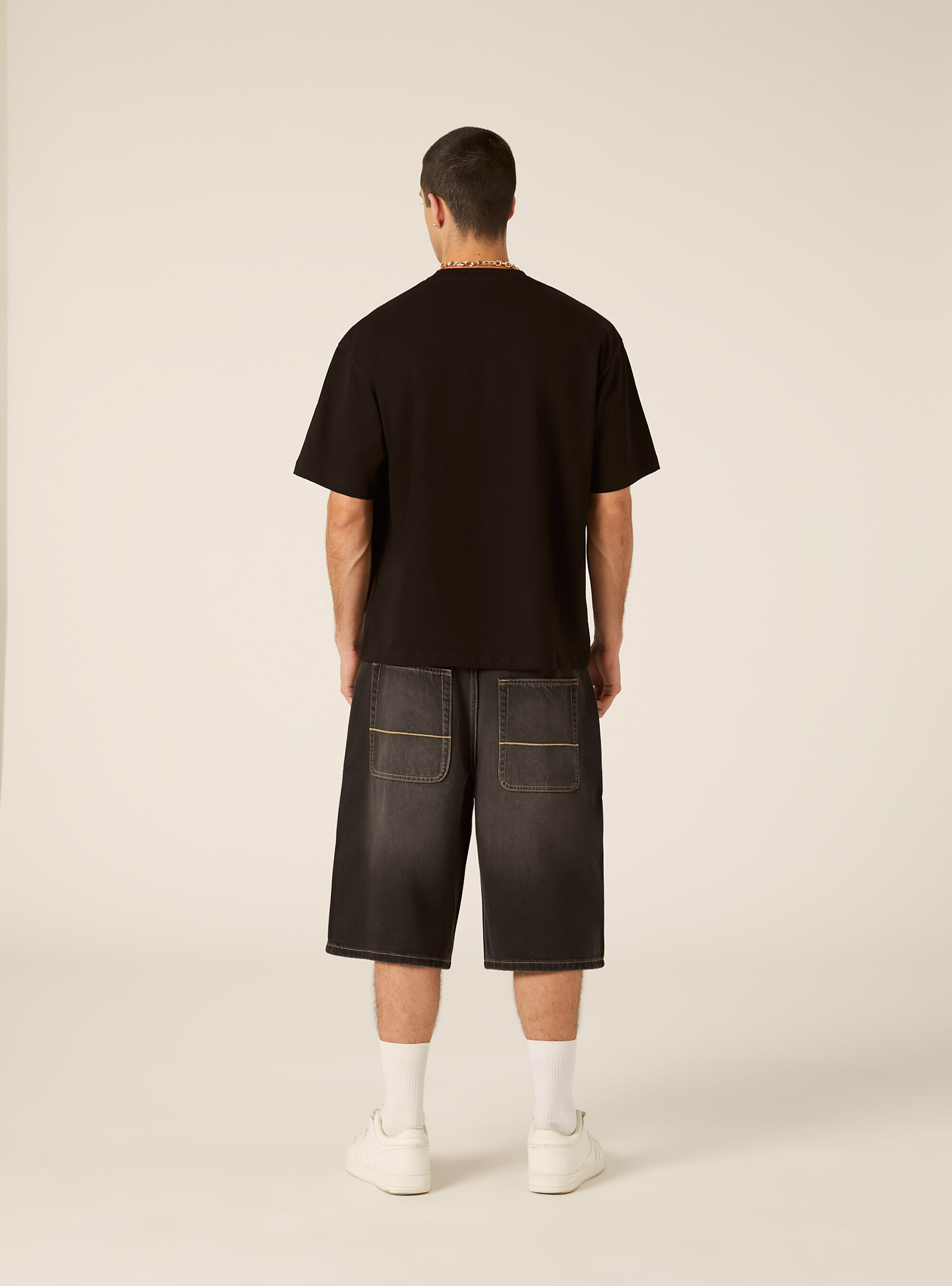 Printed Boxy Fit T-Shirt, BK1 BLACK