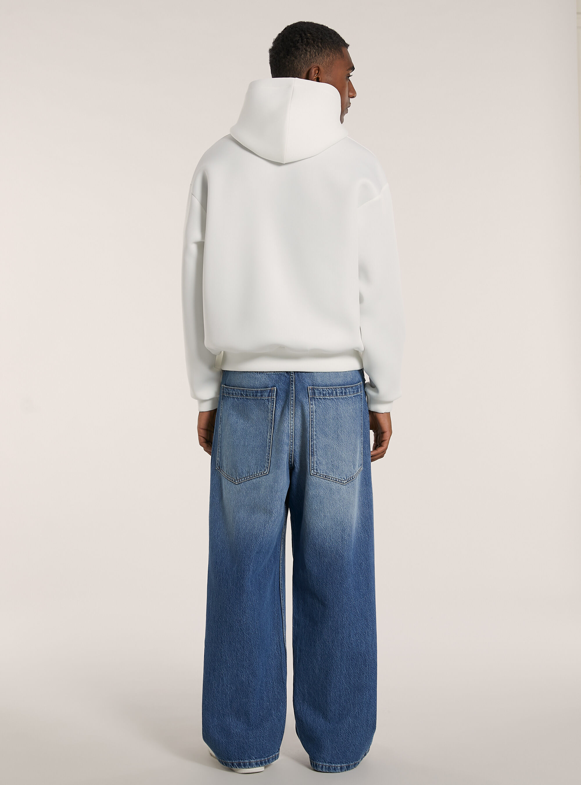 Sudadera boxy fit en tejido scuba, WH2 WHITE