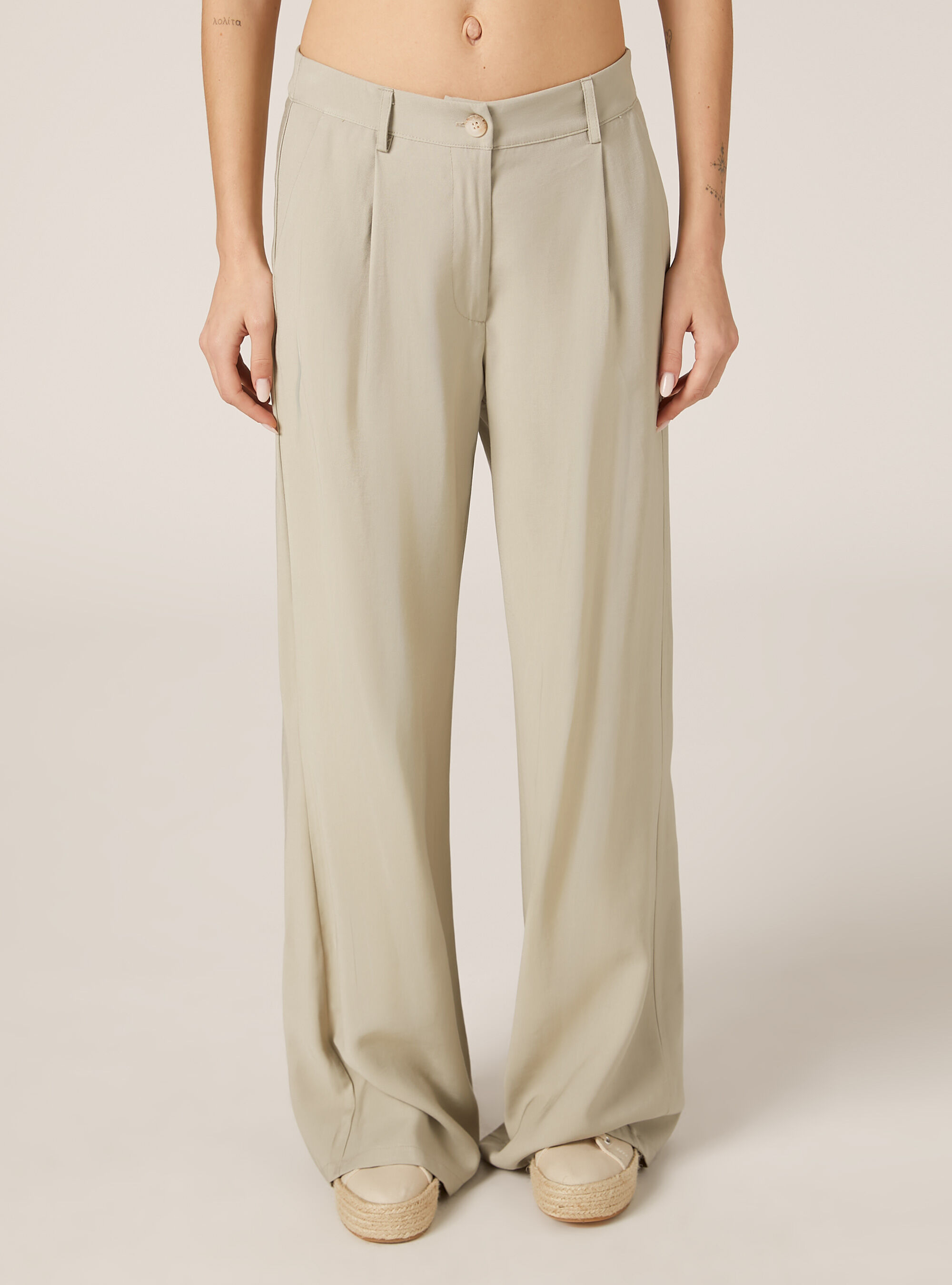 Pantalon large avec pence, BG2 BEIGE MEDIUM