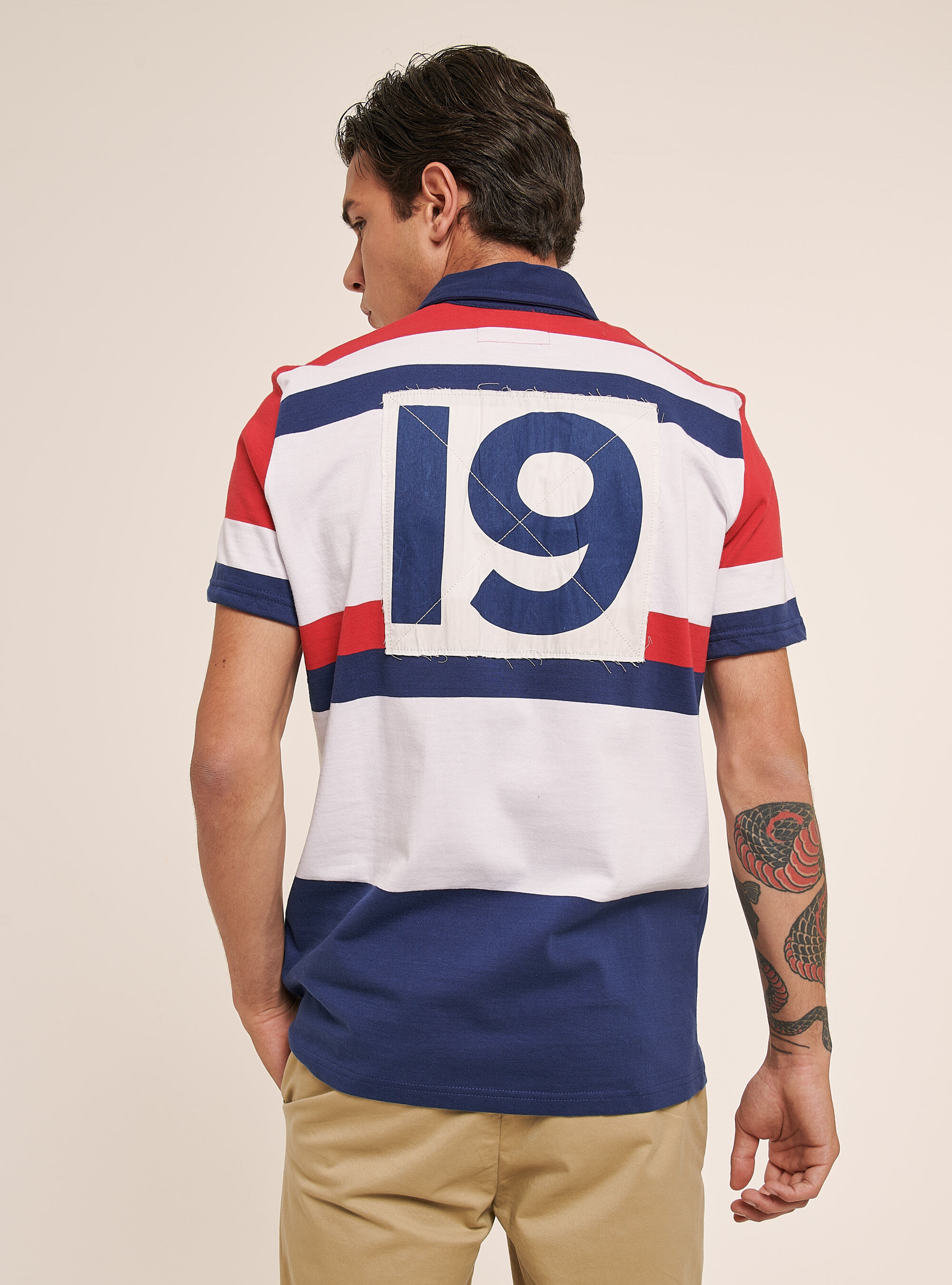 Polo ray&eacute; multi-couleurs avec broderie, STRIPES