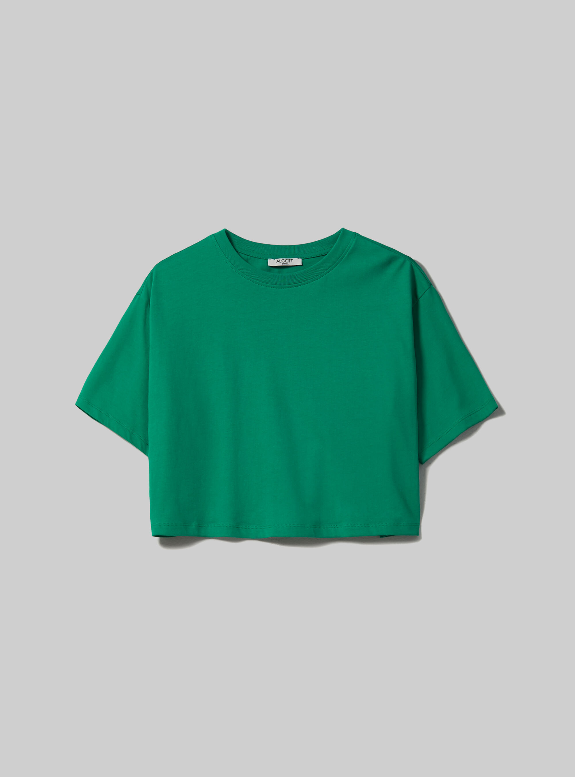 Maglietta cropped in cotone, GN2 GREEN MEDIUM