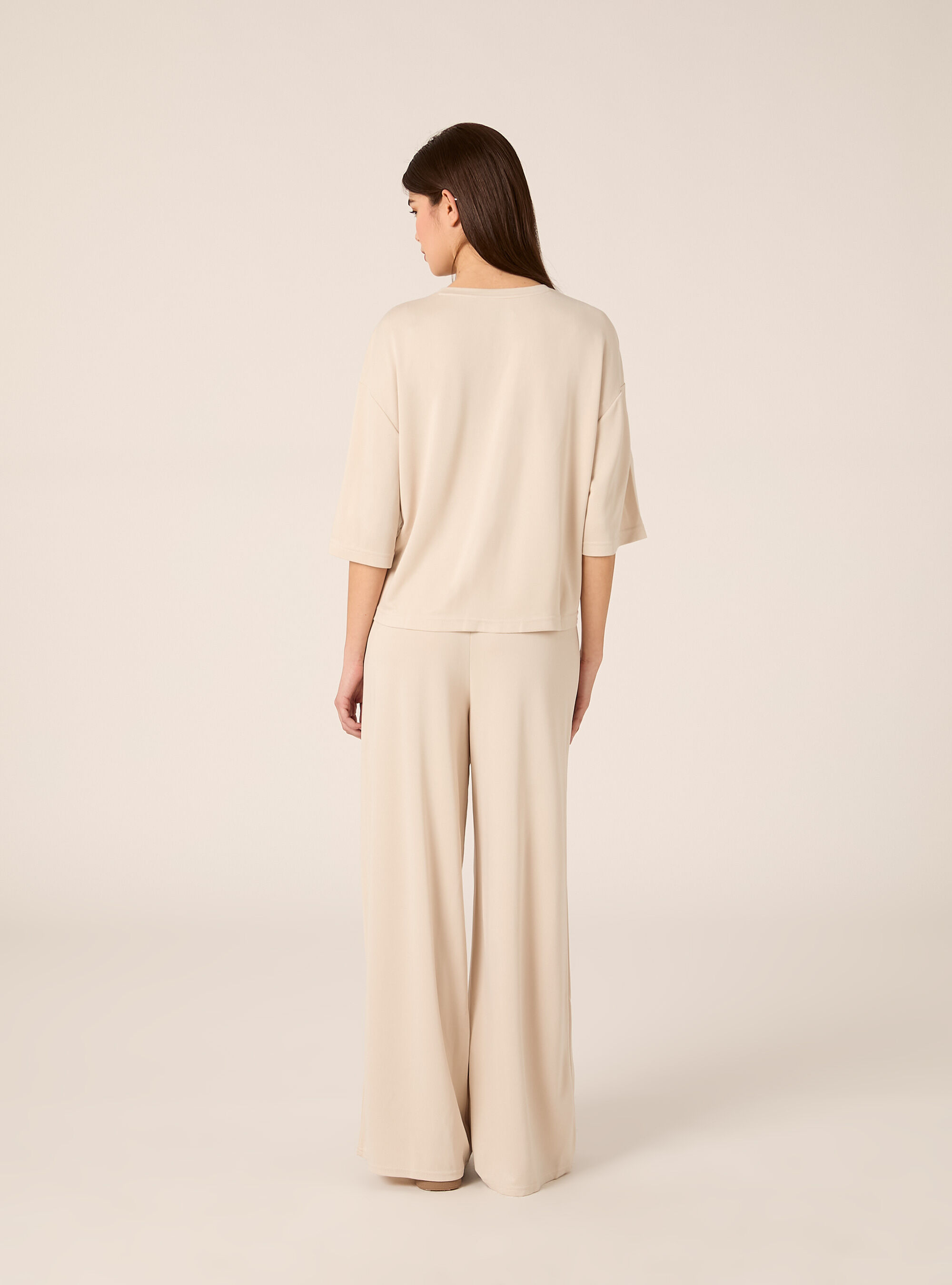 Half sleeve crew neck t-shirt, BG3 BEIGE LIGHT