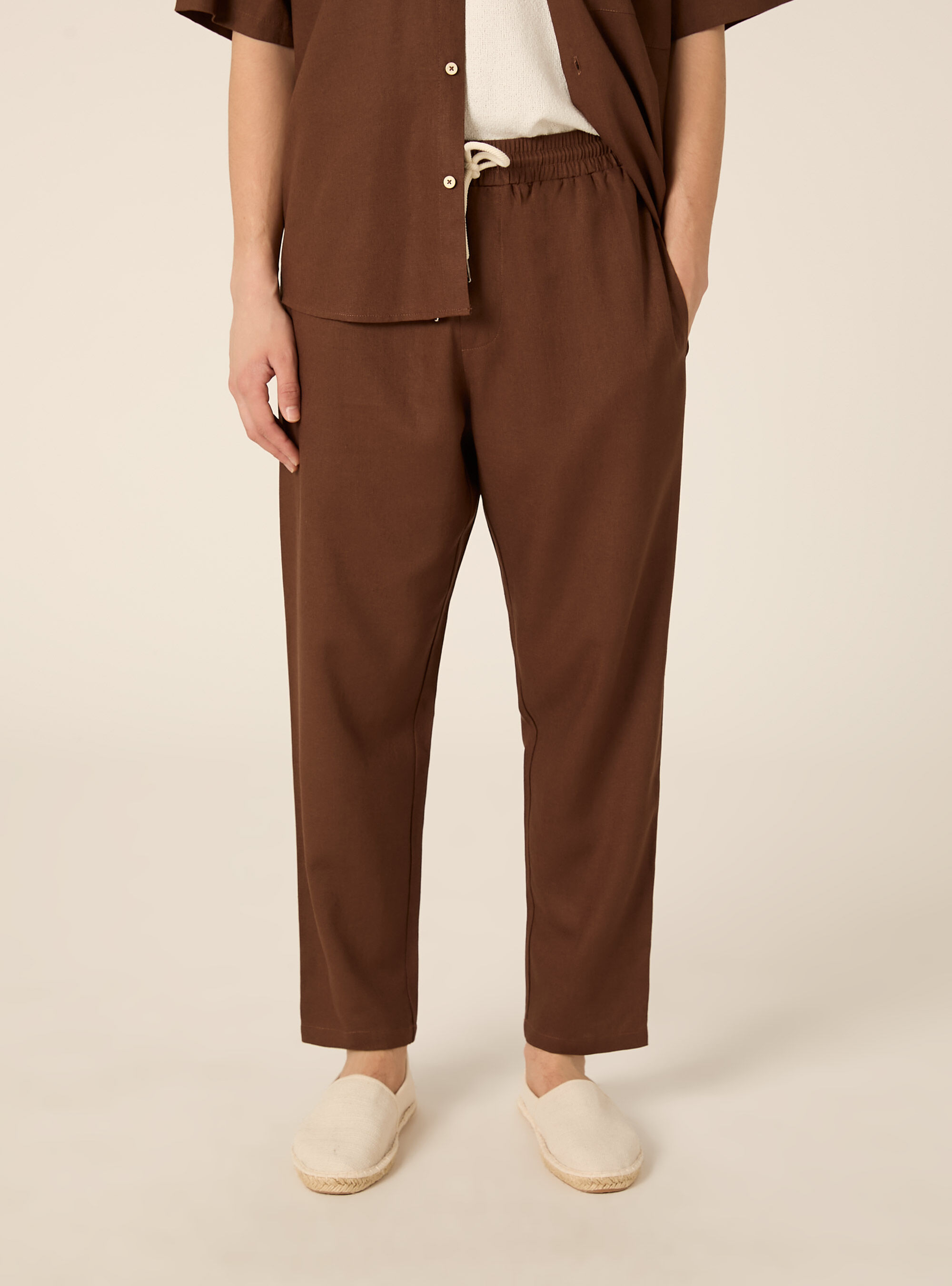 Pantalaccio in misto lino  con coulisse in vita