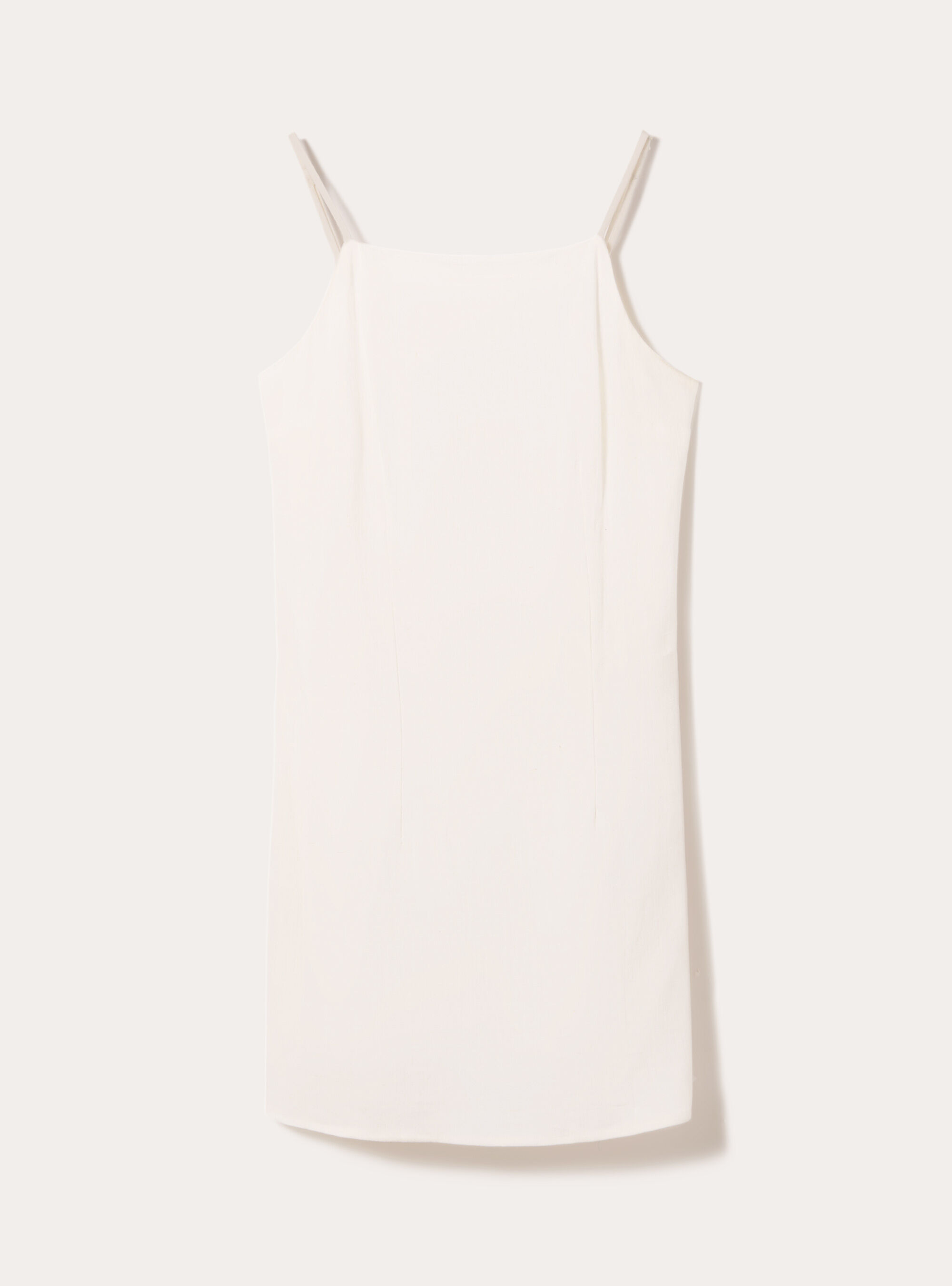 Robe en lin m&eacute;lang&eacute; avec encolure licou, WH2 WHITE