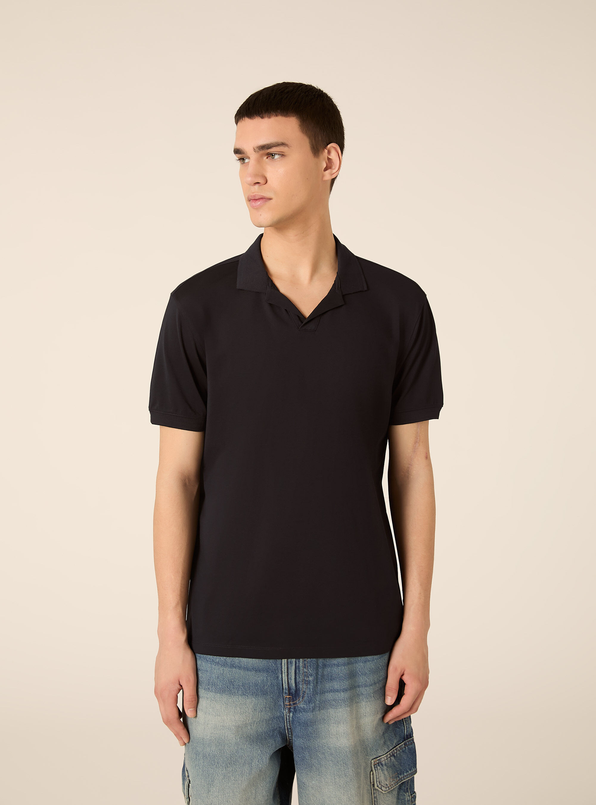 Polo AIRes en piqu&eacute; el&aacute;stico, NA1 NAVY DARK