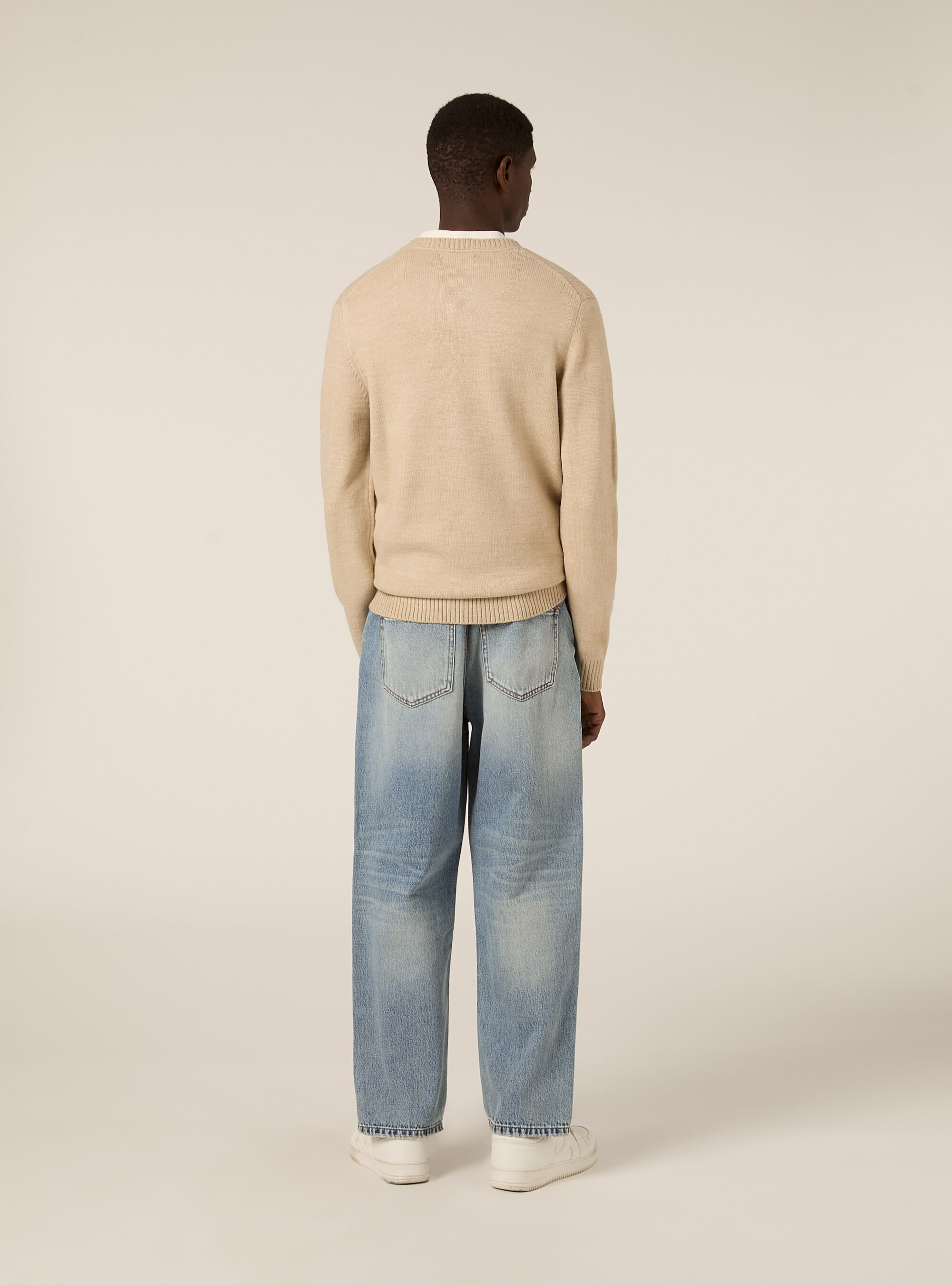 Maglione girocollo, MBG2 BEIGE MEL MED