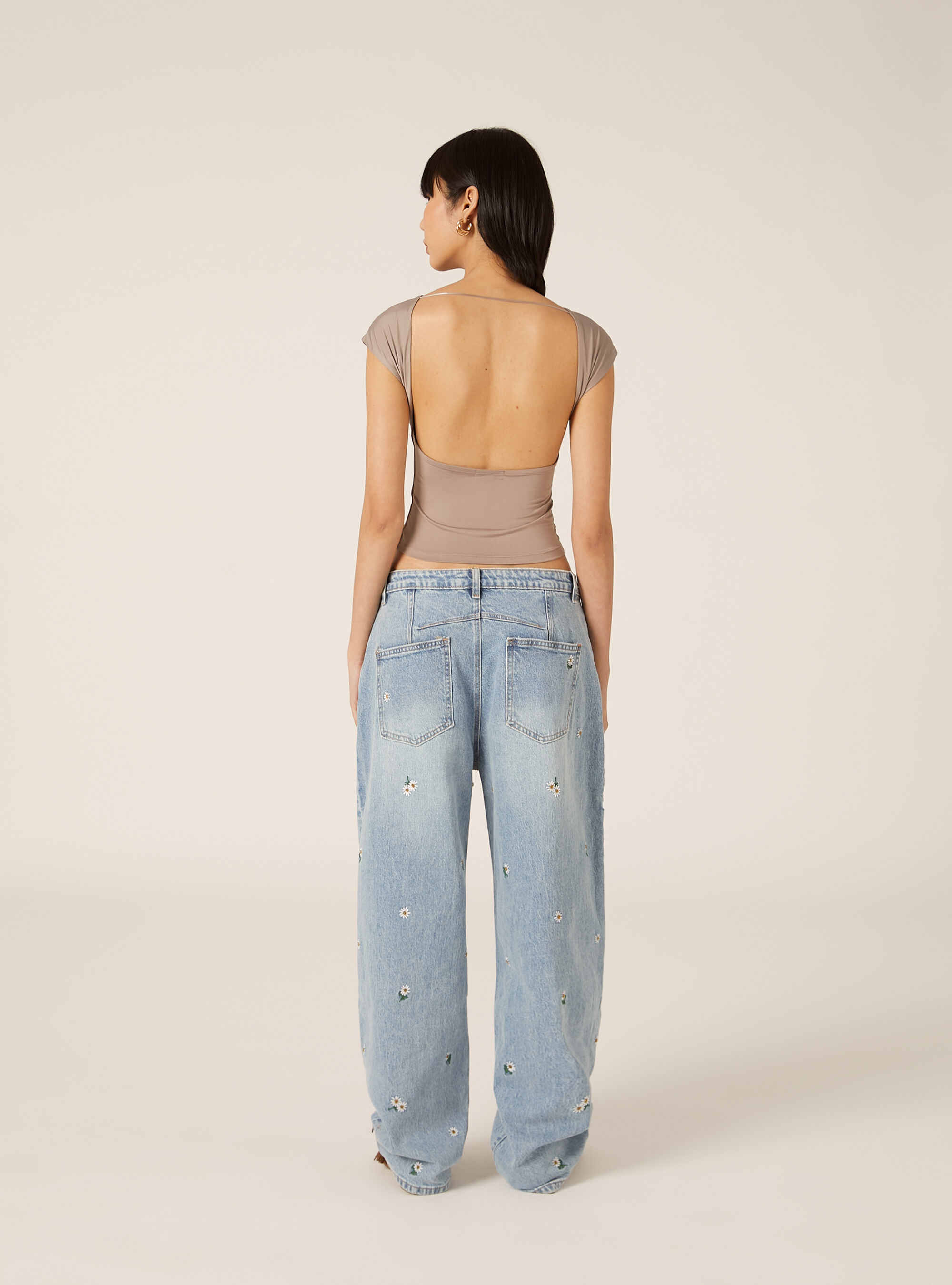 Maglietta con schiena scoperta, SA1 SAND DARK