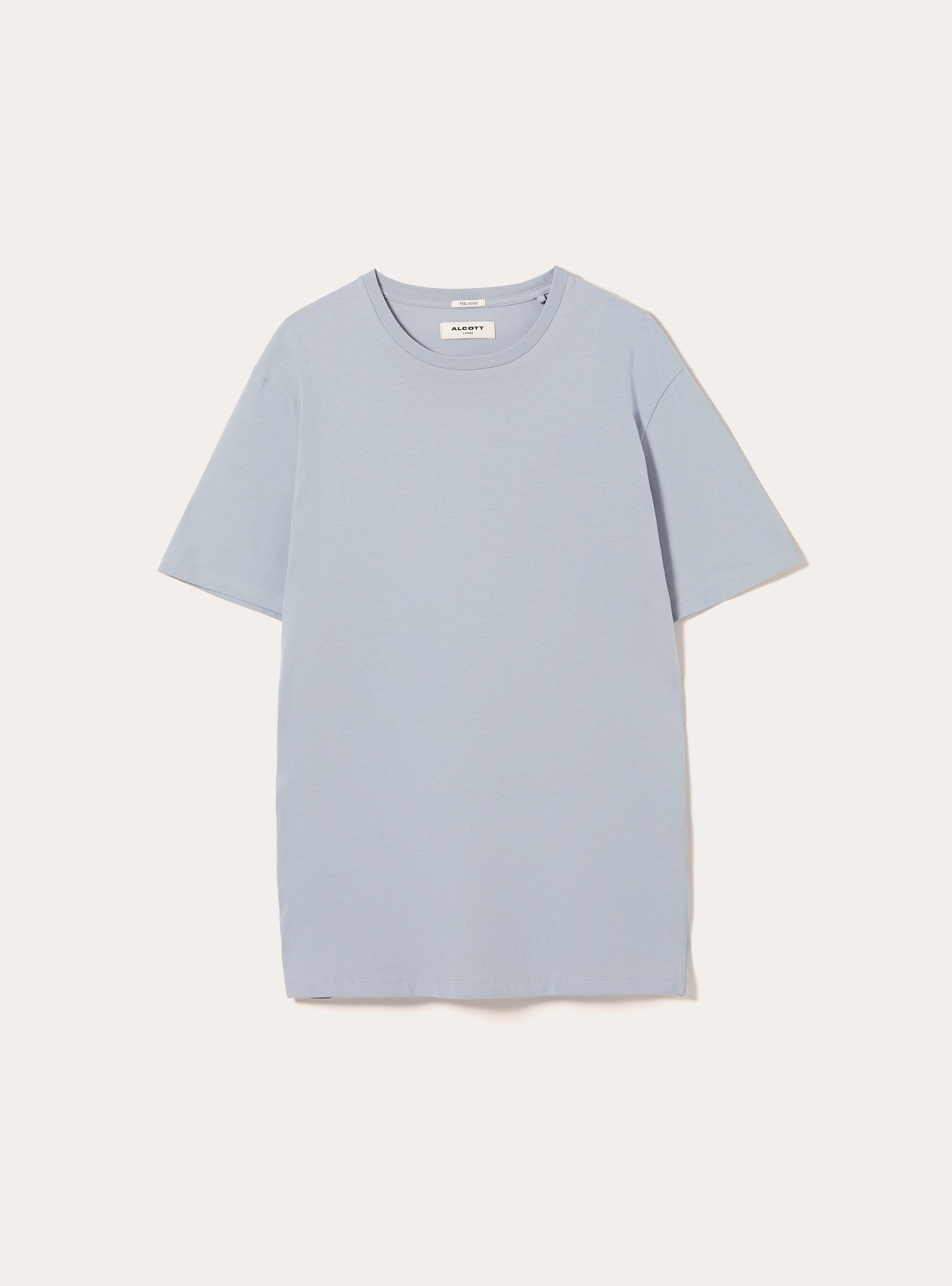Camiseta de algod&oacute;n con cuello redondo, AZ3 AZURE LIGHT