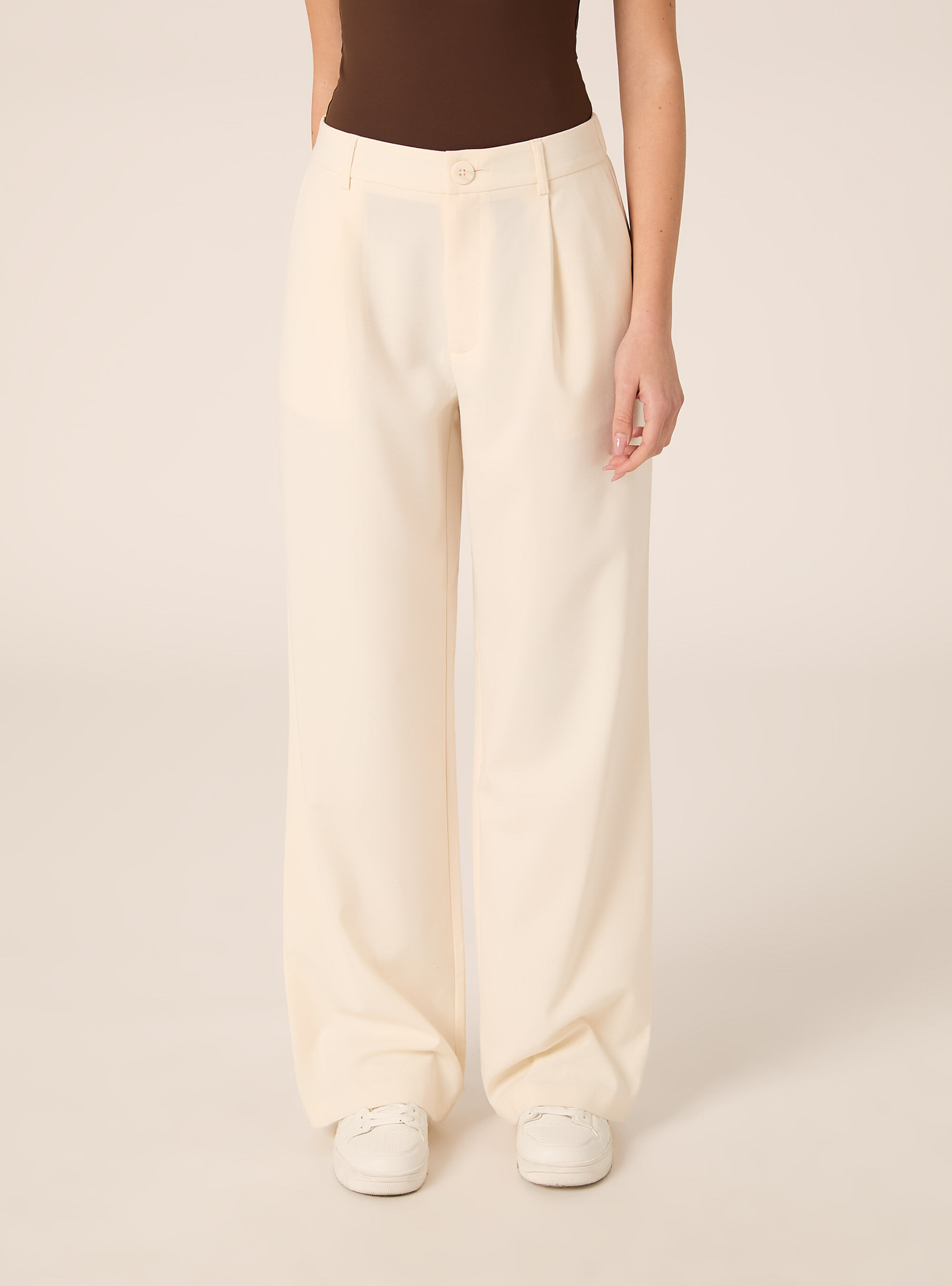 Straight tailored trousers, CR3 CREAM LIGHT