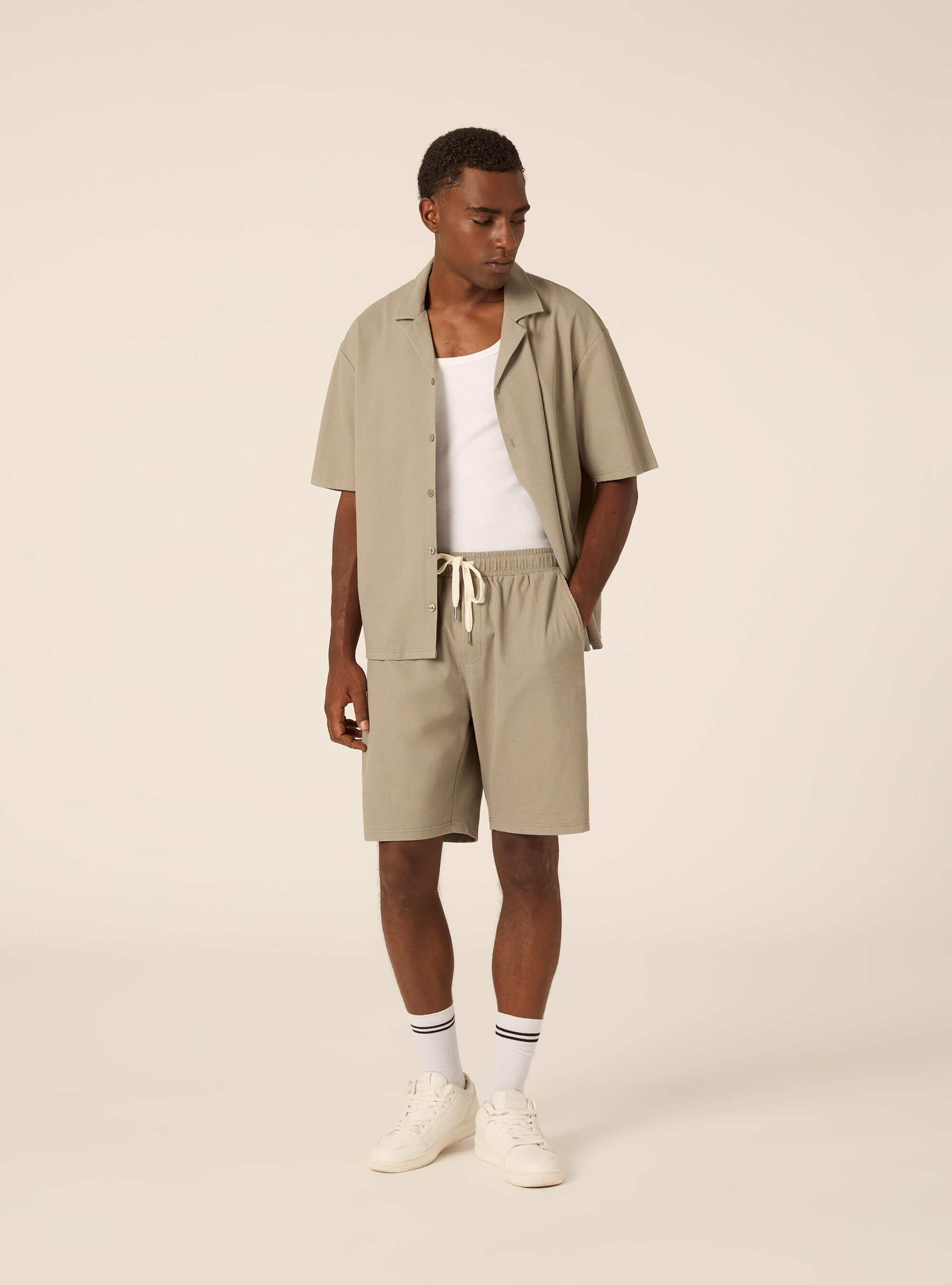 Knit Regular Fit Bowling Shirt, SG3 SAGE LIGHT