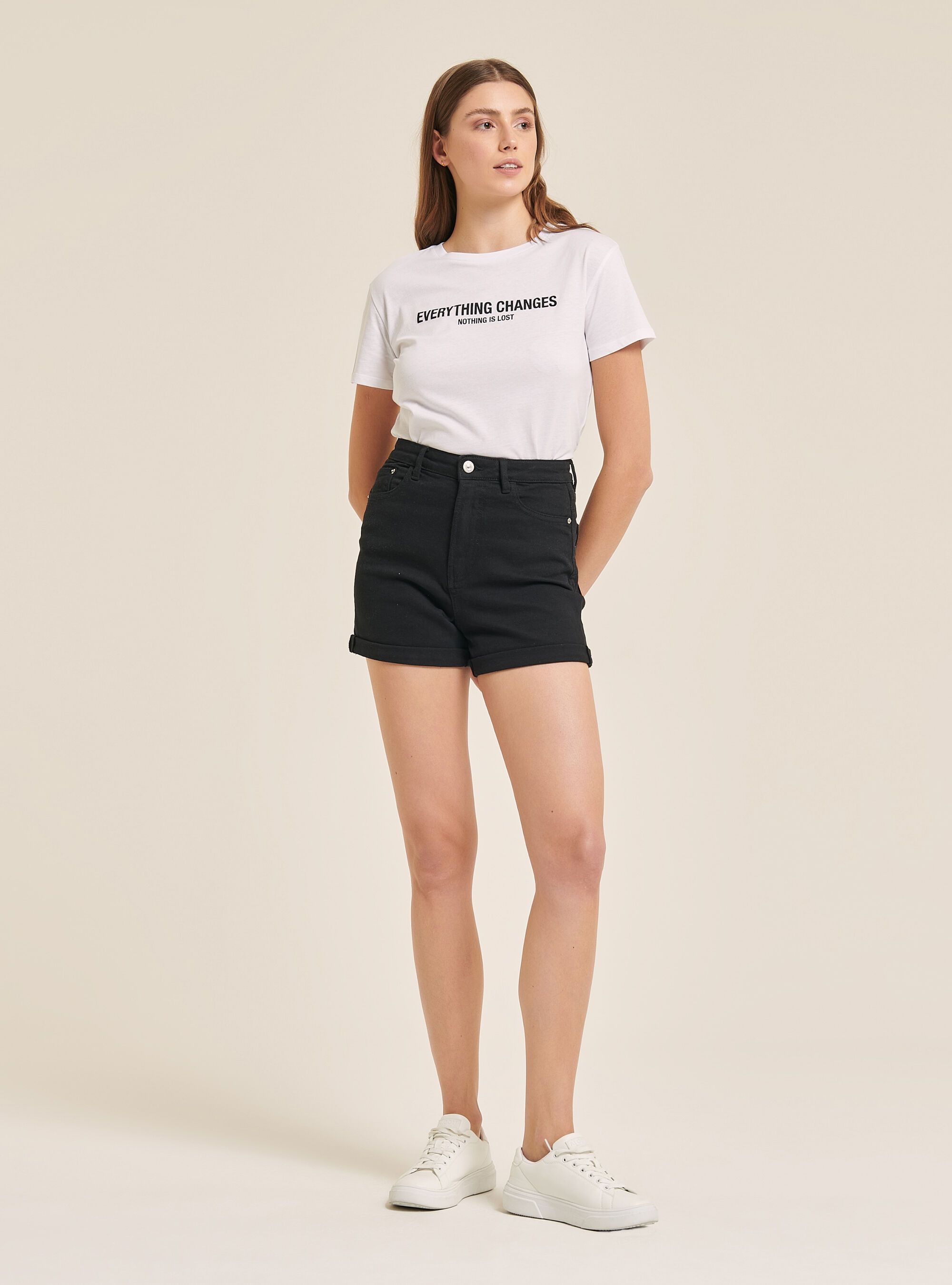 High waisted stretch shorts clearance
