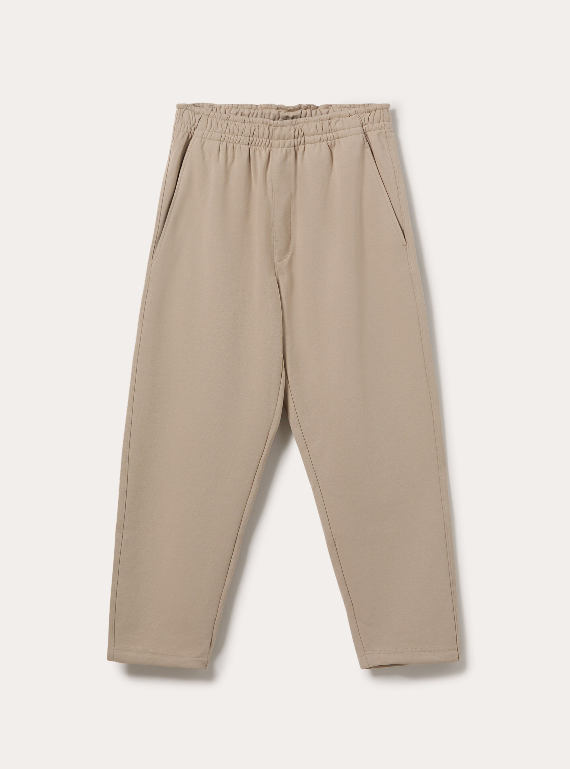 Pantaloni tuta in interlock relaxed fit, BG2 BEIGE MEDIUM