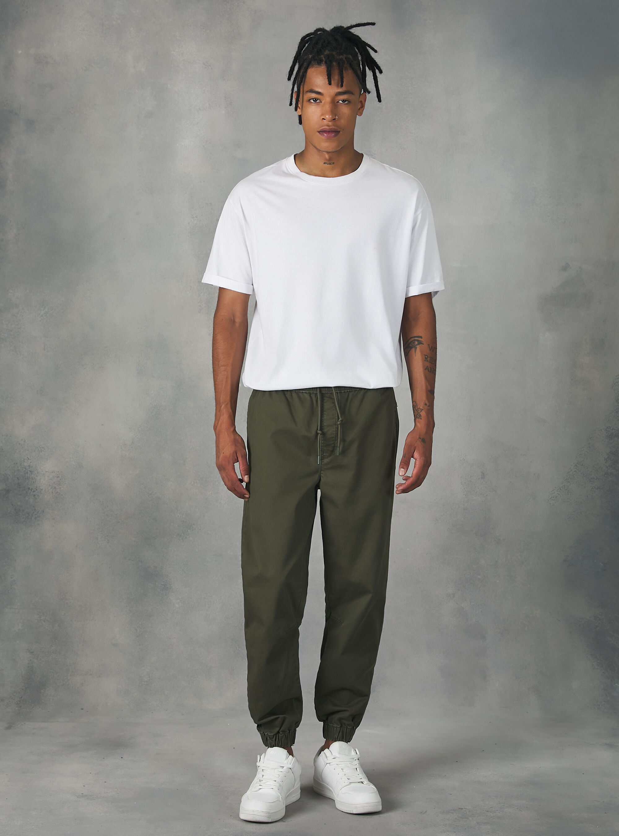 Cotton jogger trousers with elastic band and drawstring Alcott