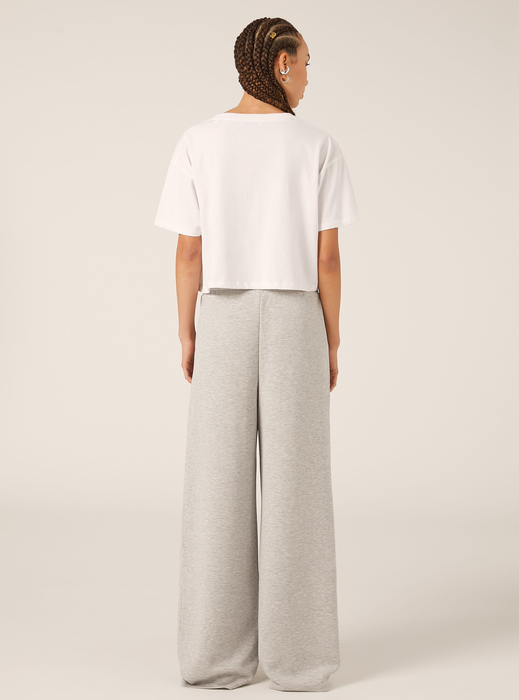 Soft touch wide leg joggers, MGY3 GREY MEL LIGHT