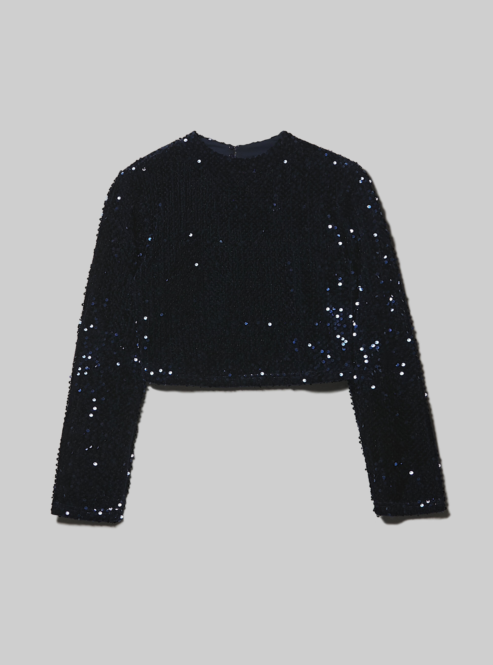 Top maniche lunghe paillettes top
