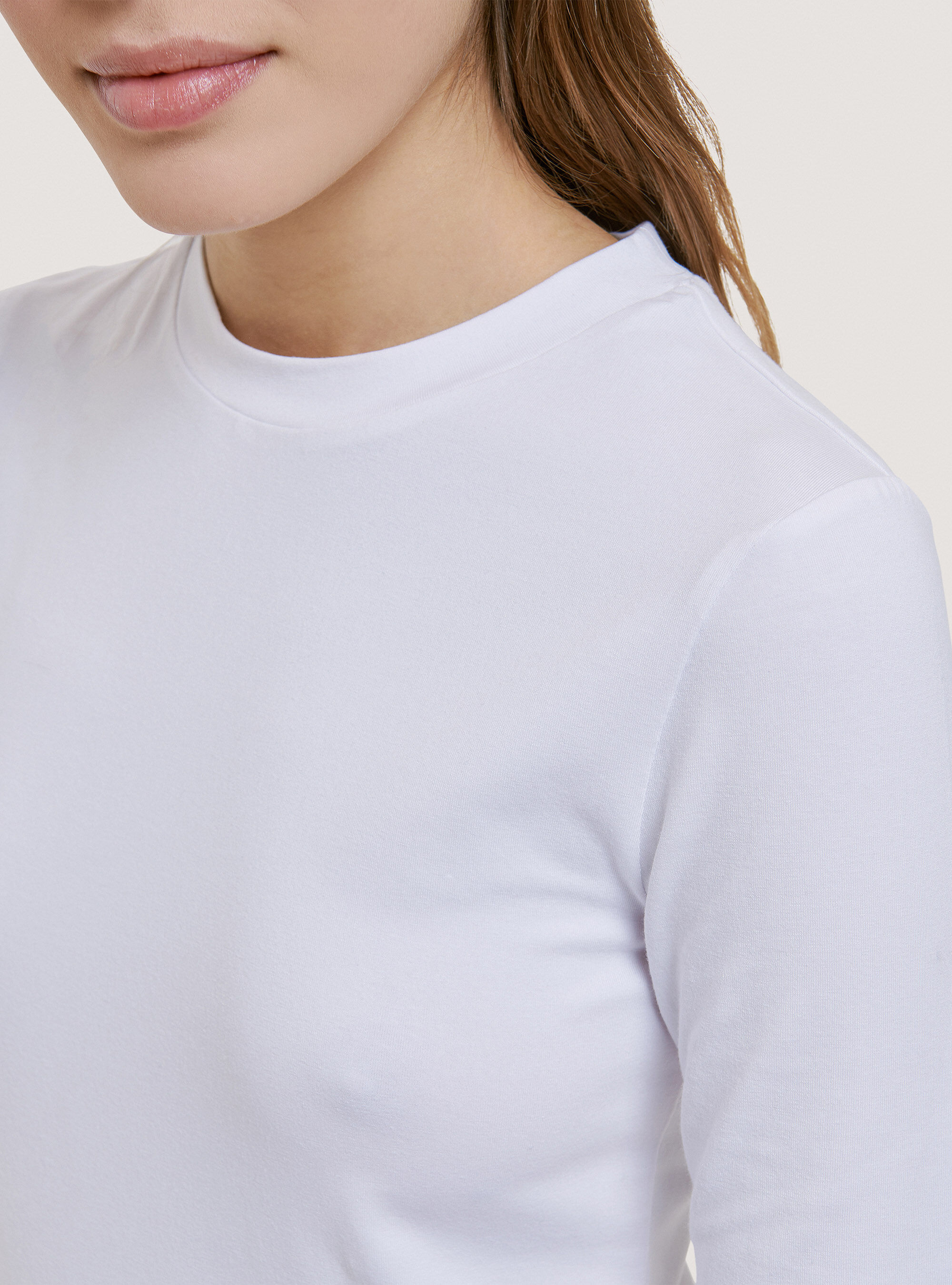 T-shirt de base &agrave; coupe &eacute;troite, C099 WHITE