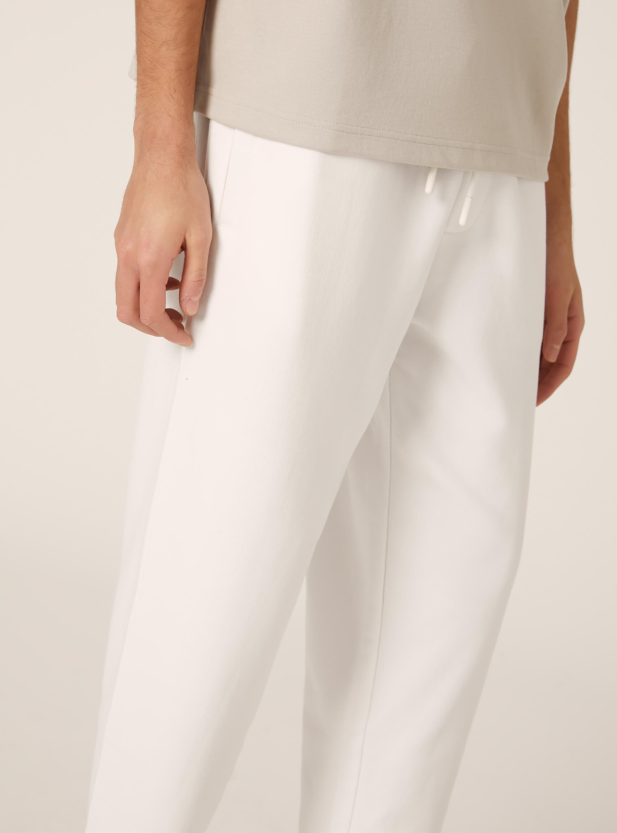 Plush jogger trousers, WH1 OFF WHITE