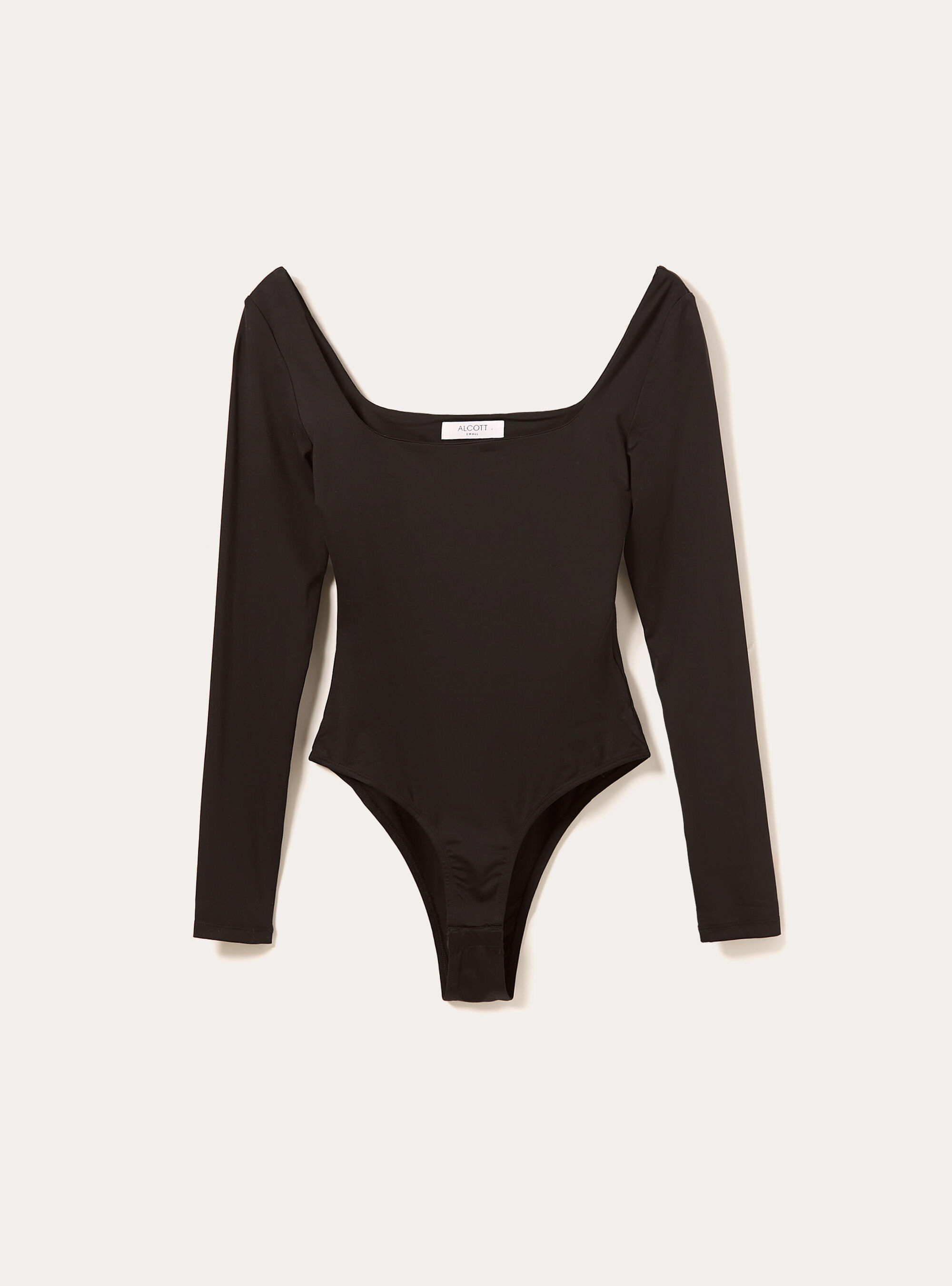 Body con scollo quadrato, BK1 BLACK