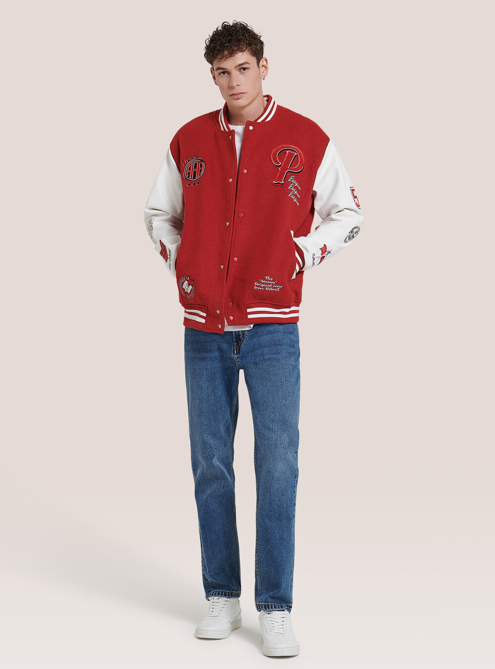 Giubbotto Bomber Giacca Ecopelle Uomo Rossa Faux Leather Jacket